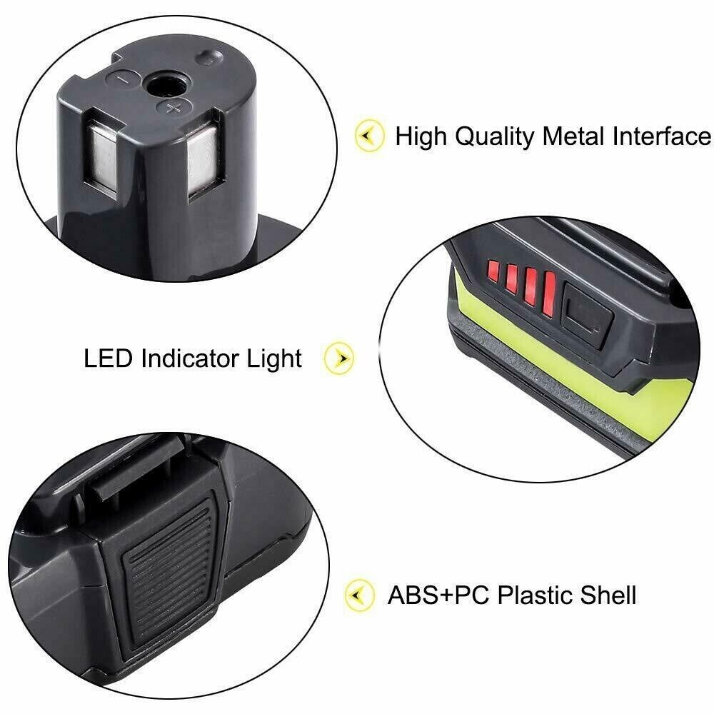 Replacement For RYOBI P189 P108 18V 3.0Ah 18 Volt Lithium Ion Battery P102 USA