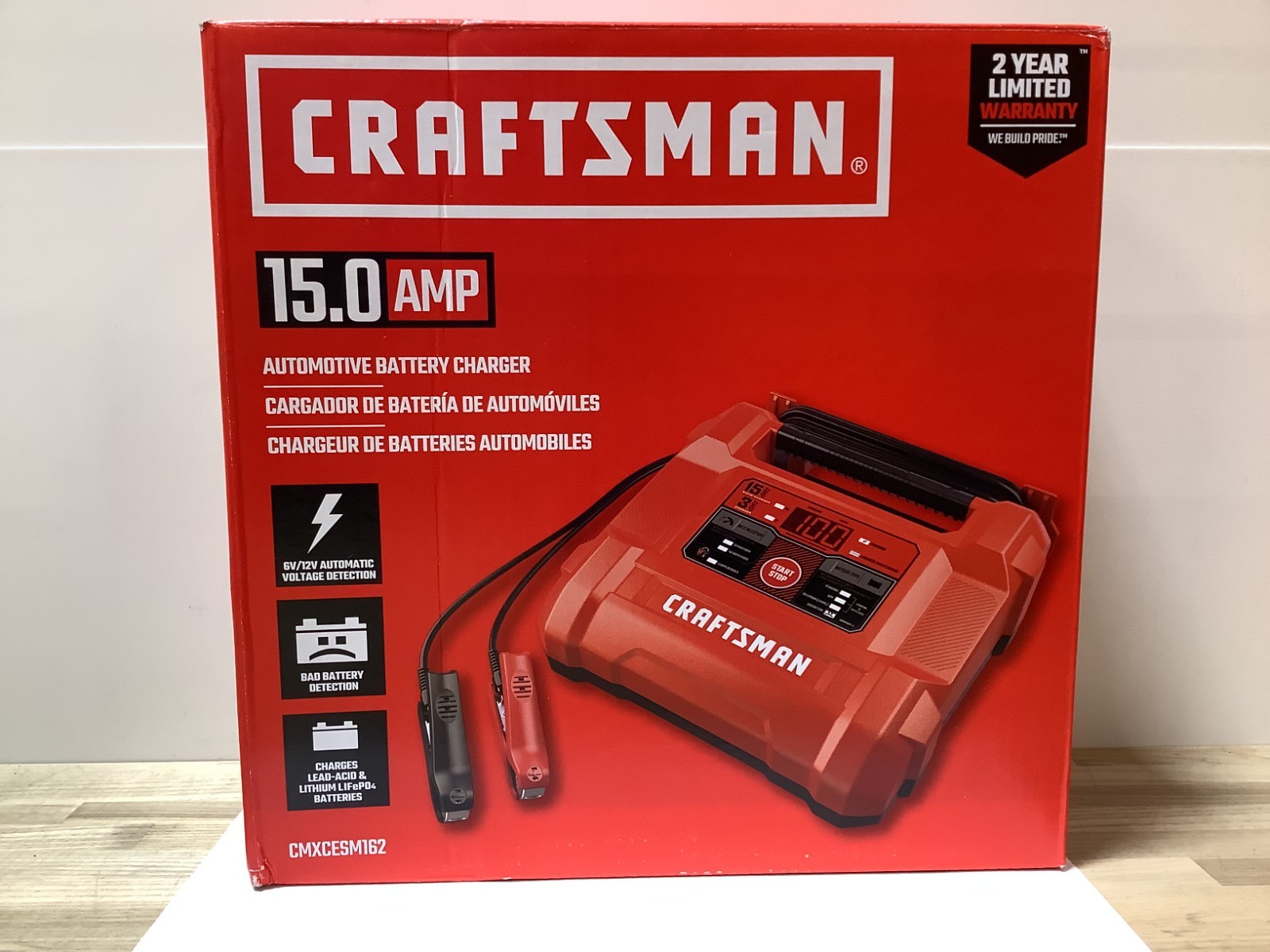NEW CRAFTSMAN 15A 6V/12V Automotive Battery Charger & Maintainer – CMXCESM162