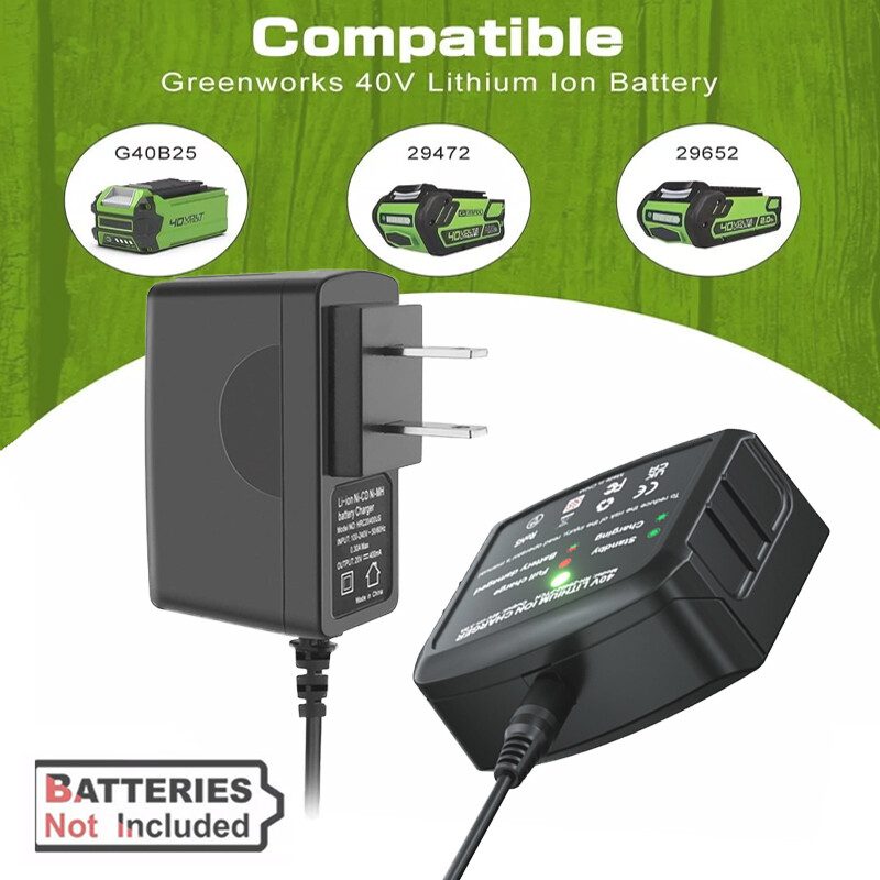 40 Volt Charger for GreenWorks 40V G-MAX Li-ion Battery 29472 29462 29302 29282
