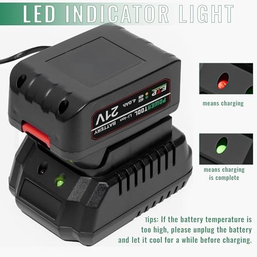 21V Fast Battery Charger Base, Single Port Rapid Charger for 21V Lithium-Ion Bat