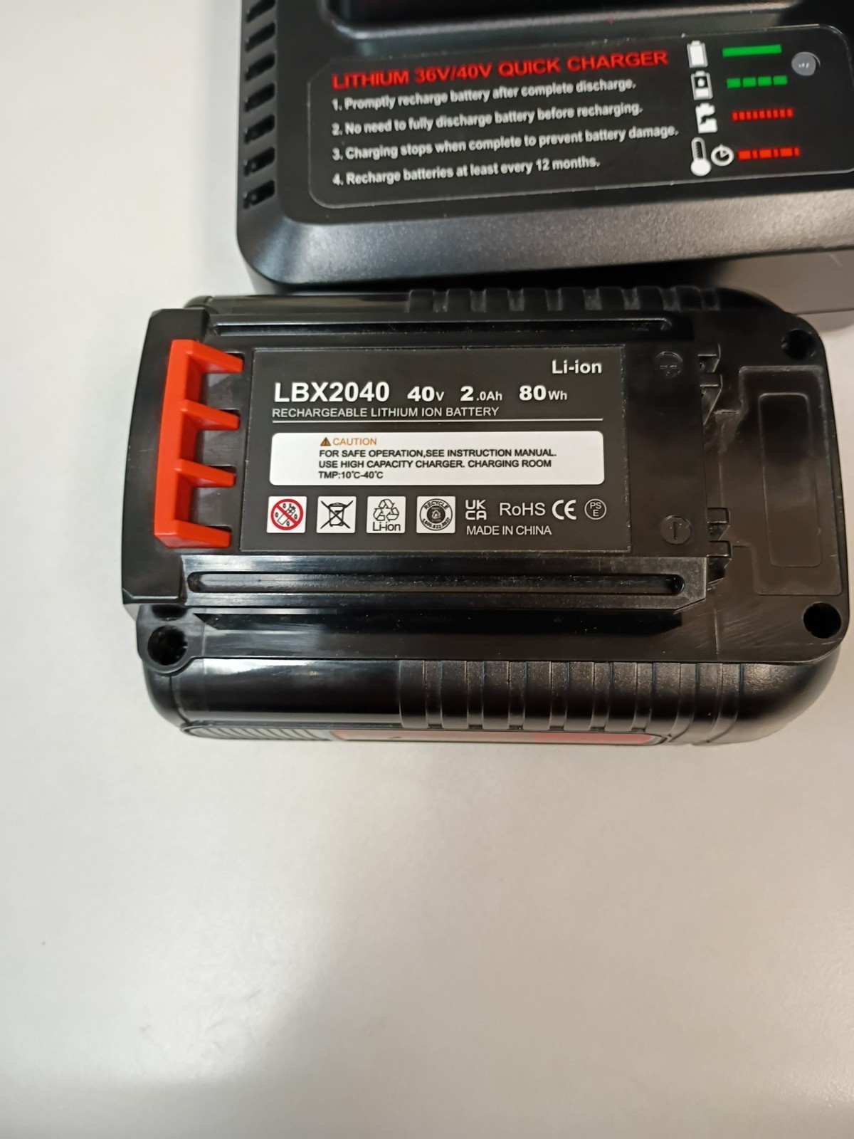 Battery 40V 3.5A LBX2040 Replacement Black and Decker 40V Max Lithium Battery
