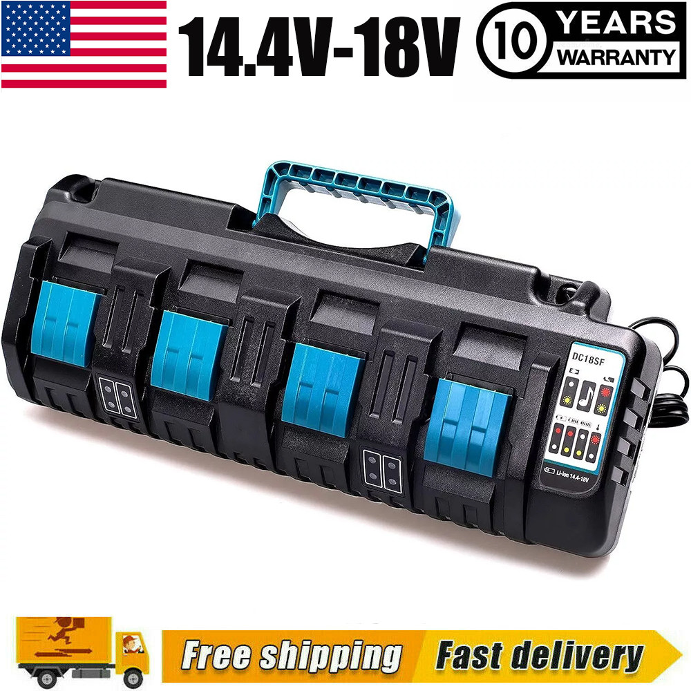 DC18SF 4-Port Charger For Makita 18V Charger DC18RC DC18RA Replacement