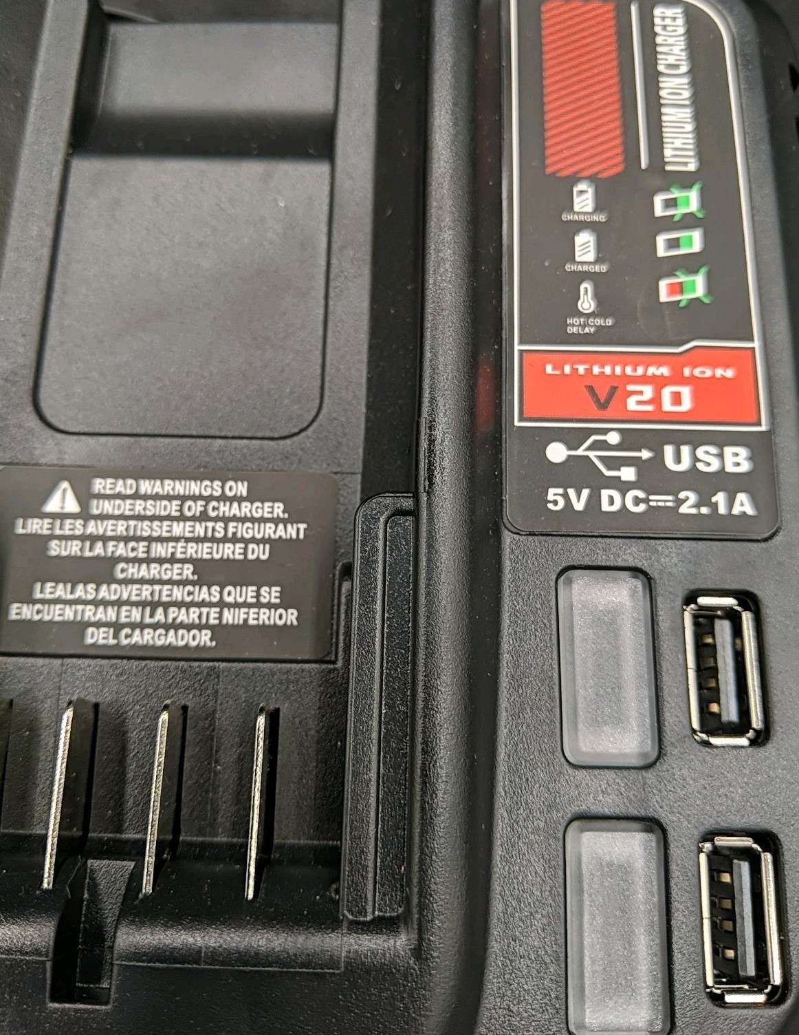 Battery Charger For Craftsman V20 Lithium Ion CMCB102 104 201 202 204 205, 2 USB
