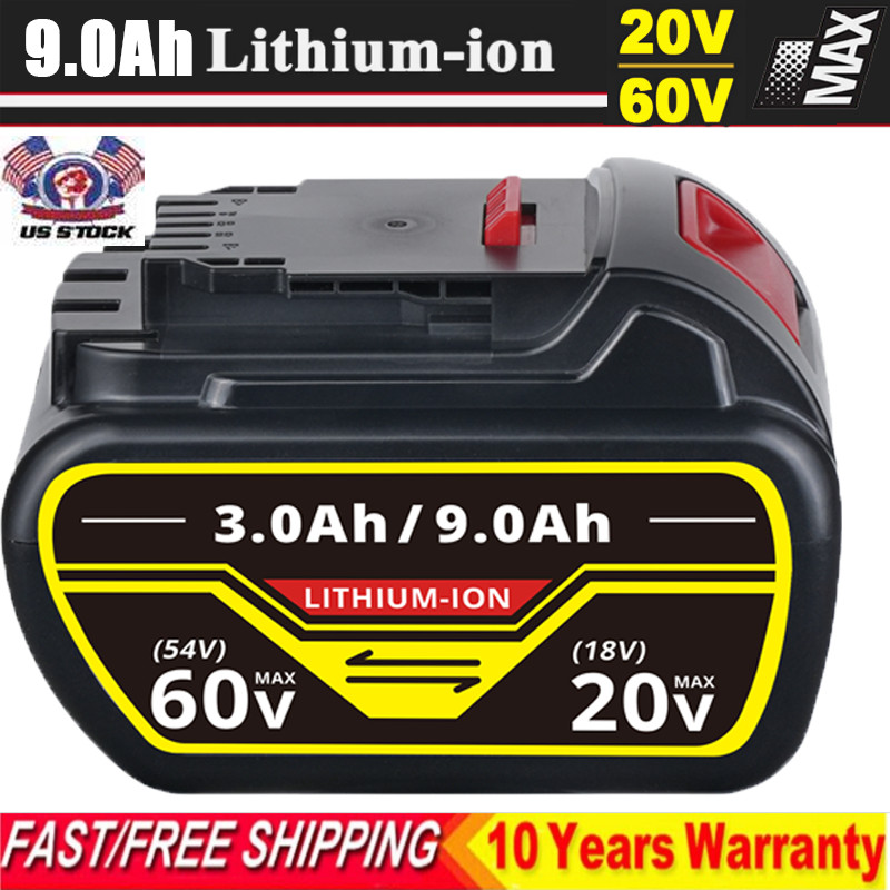 For DEWALT DCB609-2 DCB612 DCB606 20V/60V MAX FLEXVOLT 9 Ah Lithium Ion Battery