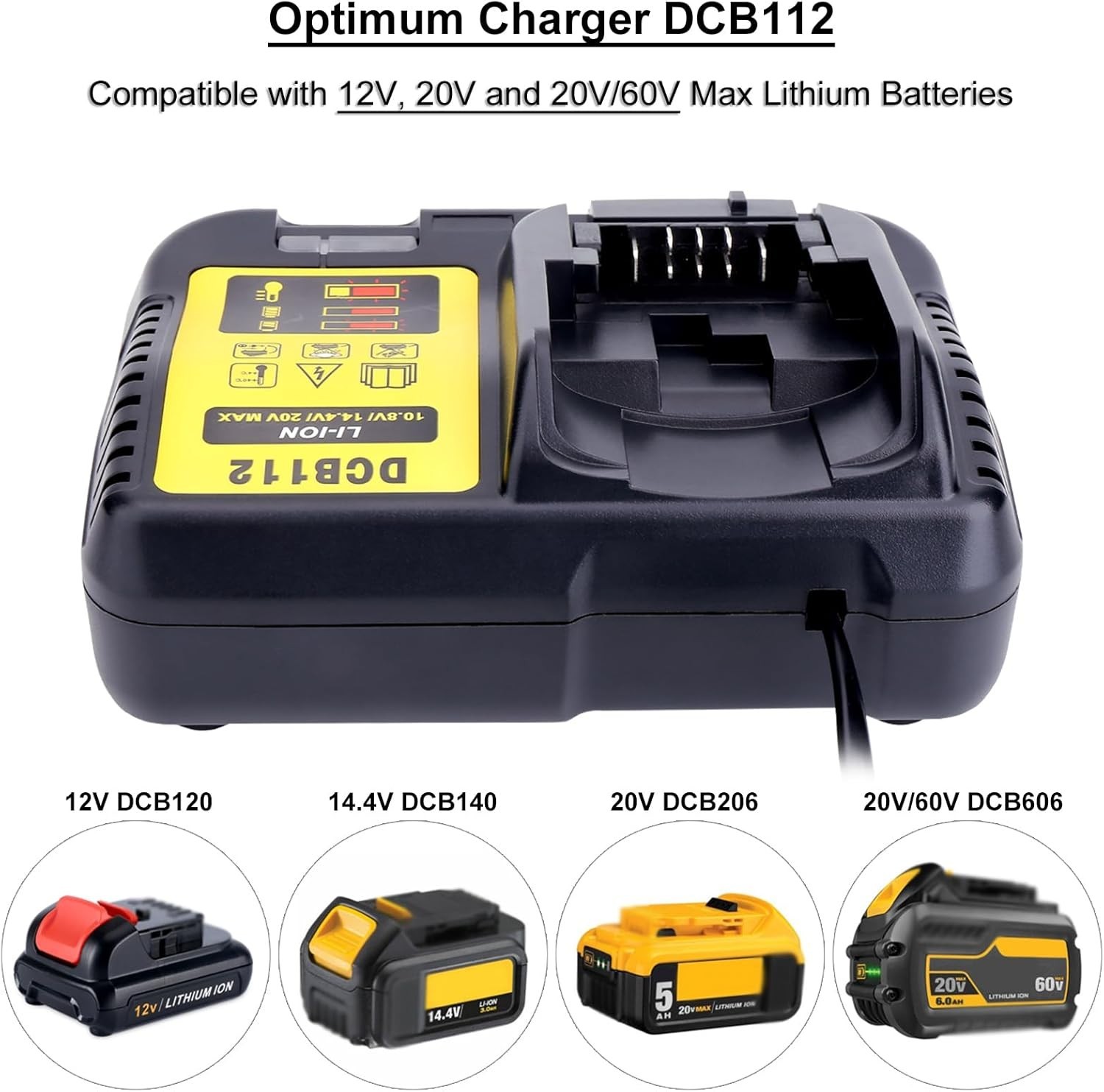 Advanced 20V Max Charger with Smart Diagnostics: Fits All Li-Ion Battery Packs
