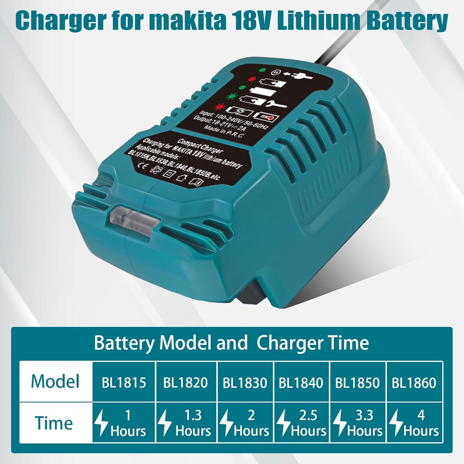 Battery Charger Fast Charger for Makita 18V BL1850 BL1840B BL1820 BL1815 BL1860