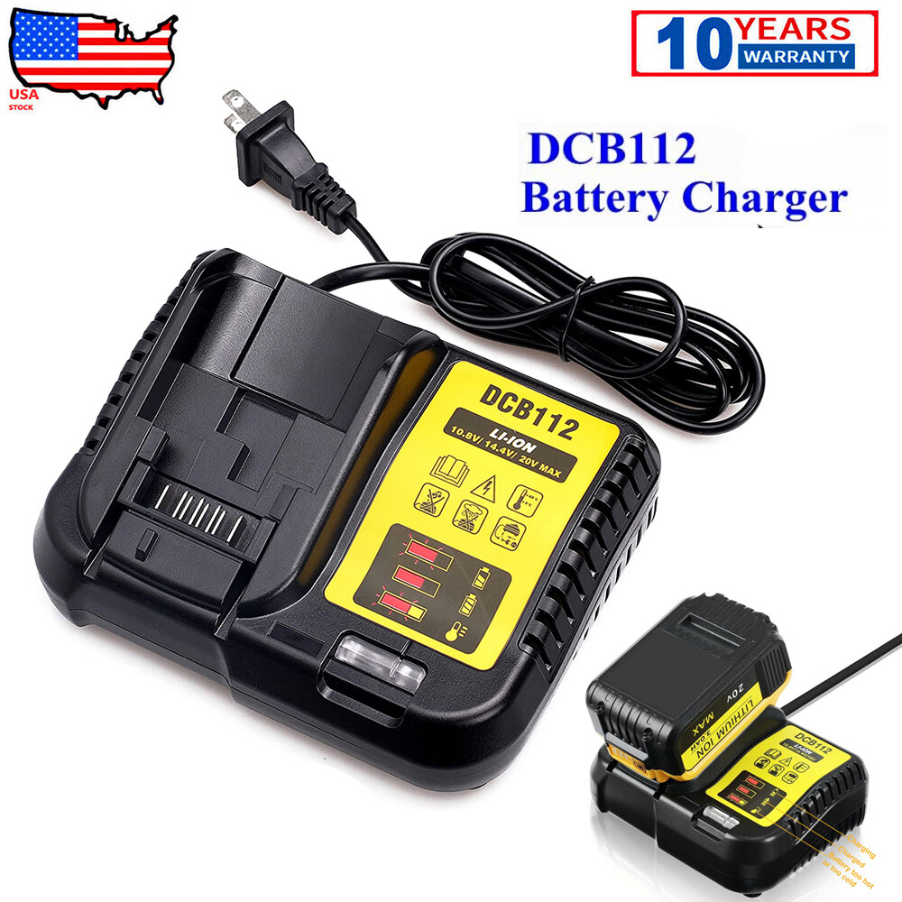 New 12V & 20V DCB112 Charger For Dewalt Max Li-ion Battery DCB205 DCB200 DCB206