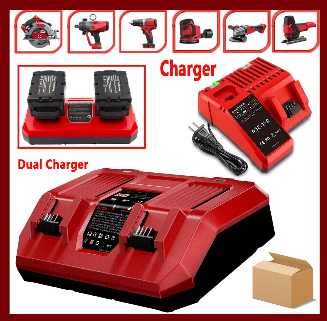 For Milwaukee 18V For M18 Battery For M12 12V-18V Lithium Battery Rapid Charger