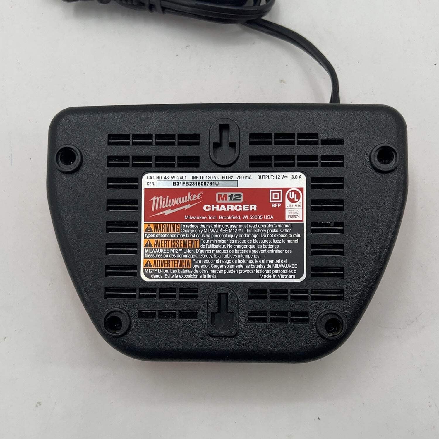 Milwaukee 48-59-2401 M12 12V M12 Battery Charger