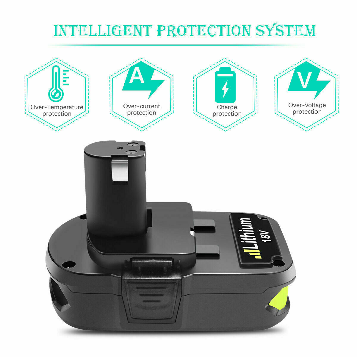 18Volt 3600mAh Lithium-ion Battery For Ryobi 18V Plus P102 P104 P108 18V Tools