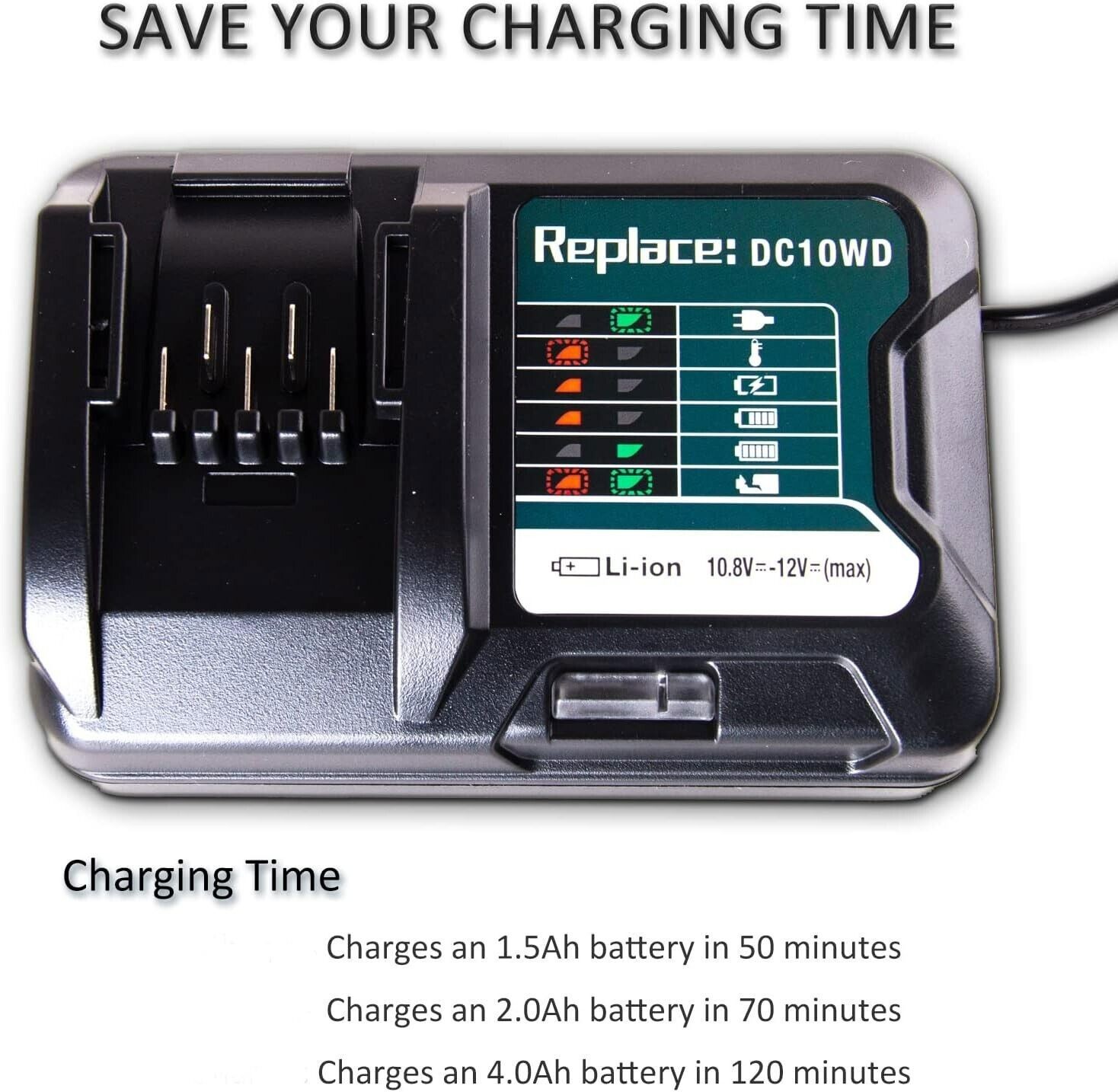 Battery Charger Replace For MAKITA 10.8V 12V DC10WD BL1015 BL1016 BL1021B BL1041