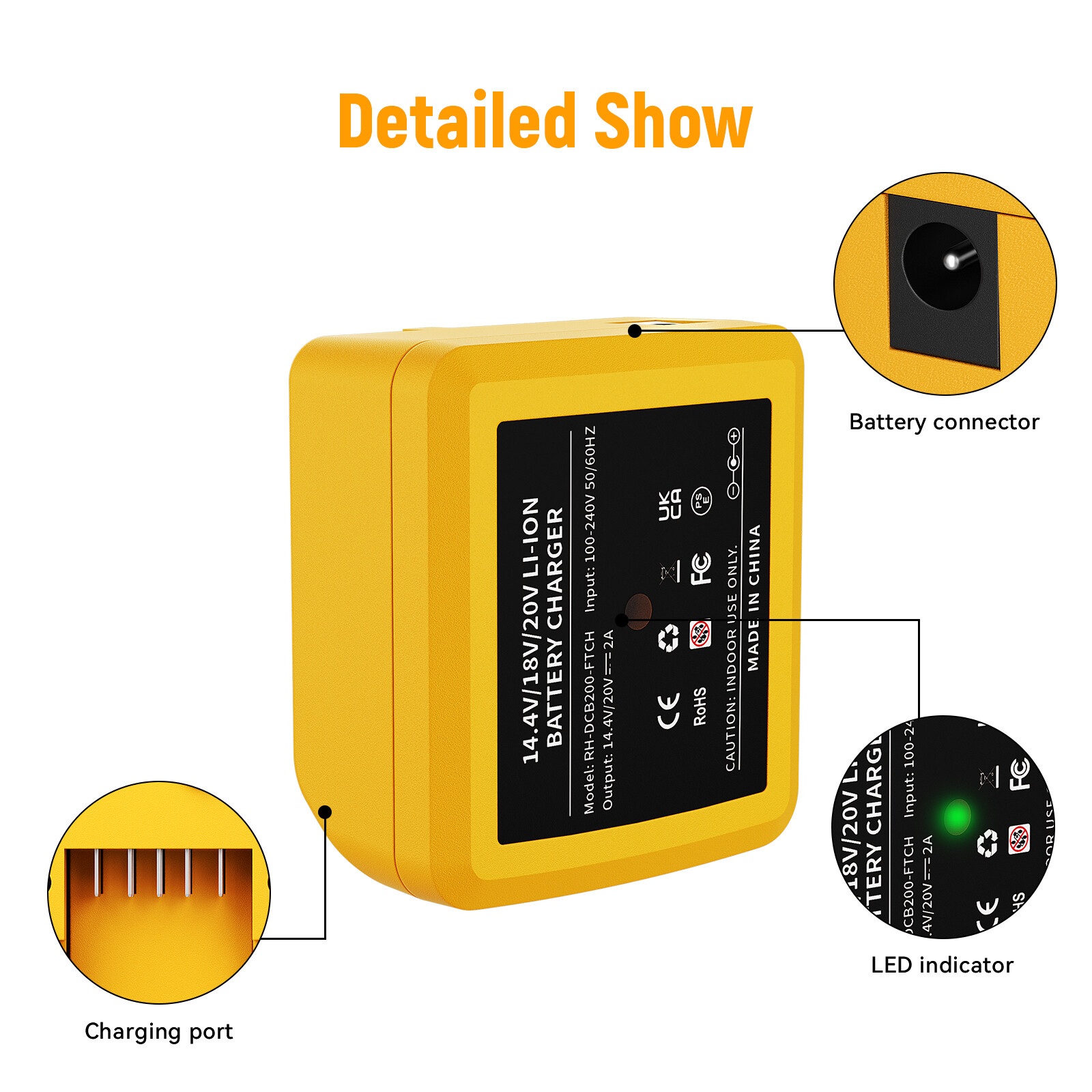 For Dewalt 20V 20 Volt Max Lithium Ion Battery Charger DCB203 DCB206-2 DCB208-2