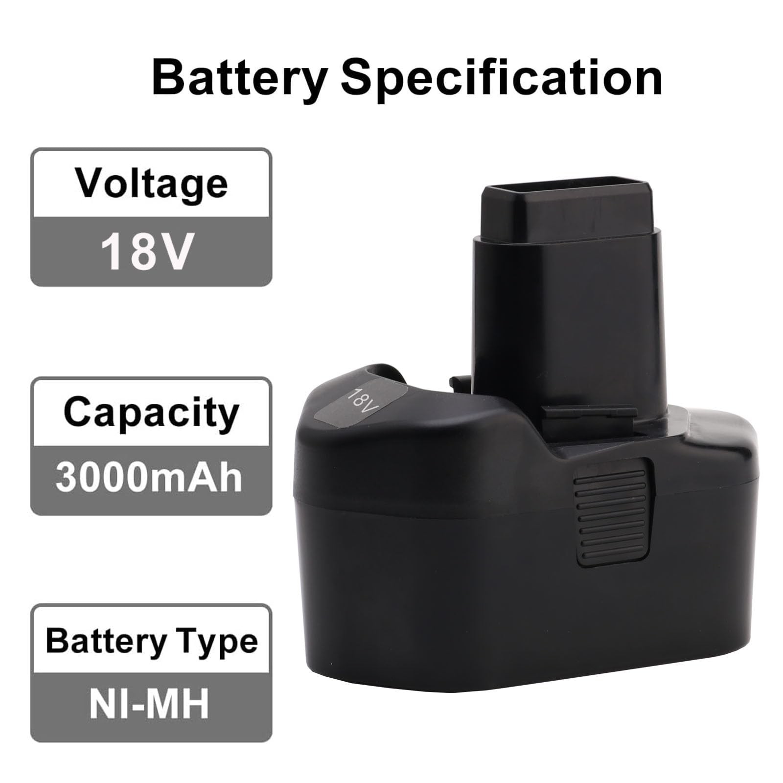 Tnvodejo 3000Mah Battery Pack For Snap On 18V 3.0Ah Ni-Mh Ctb318 Cta3850
