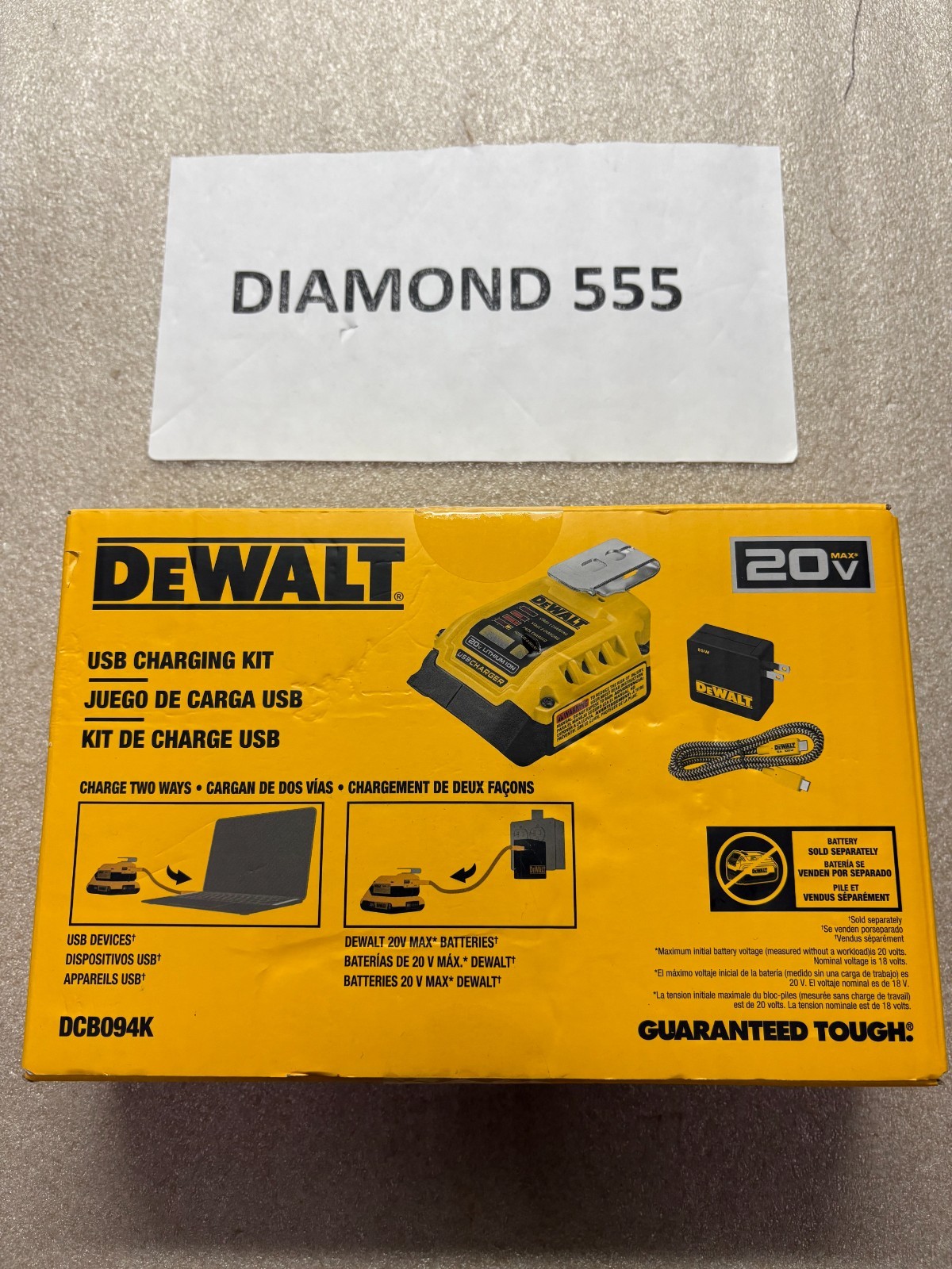 DEWALT DCB094K 20V USB-C Charging Kit | 4159