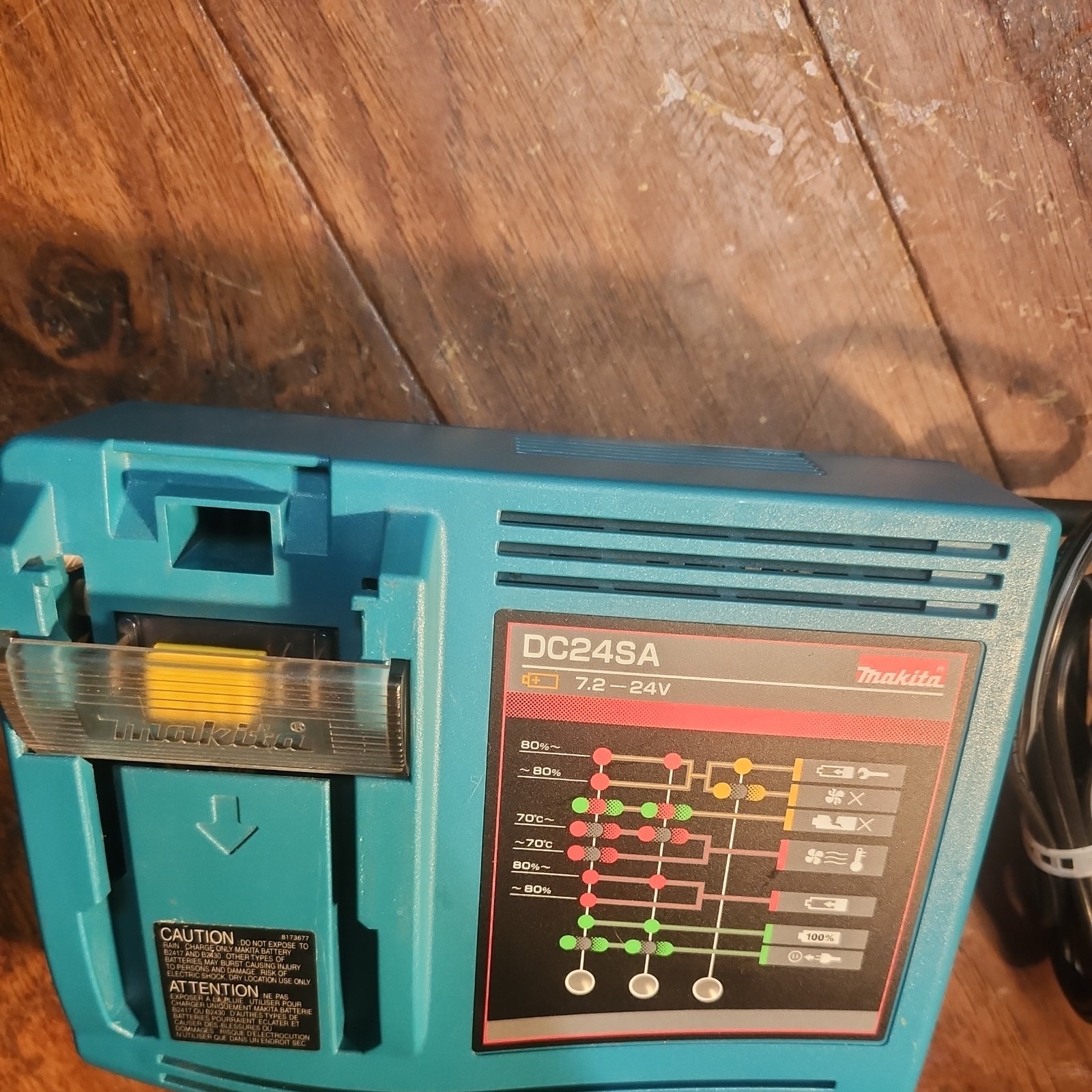 Makita High Capacity Battery Charger DC24SA 7.2-24V Nice Shape 120V 135W 50-60Hz