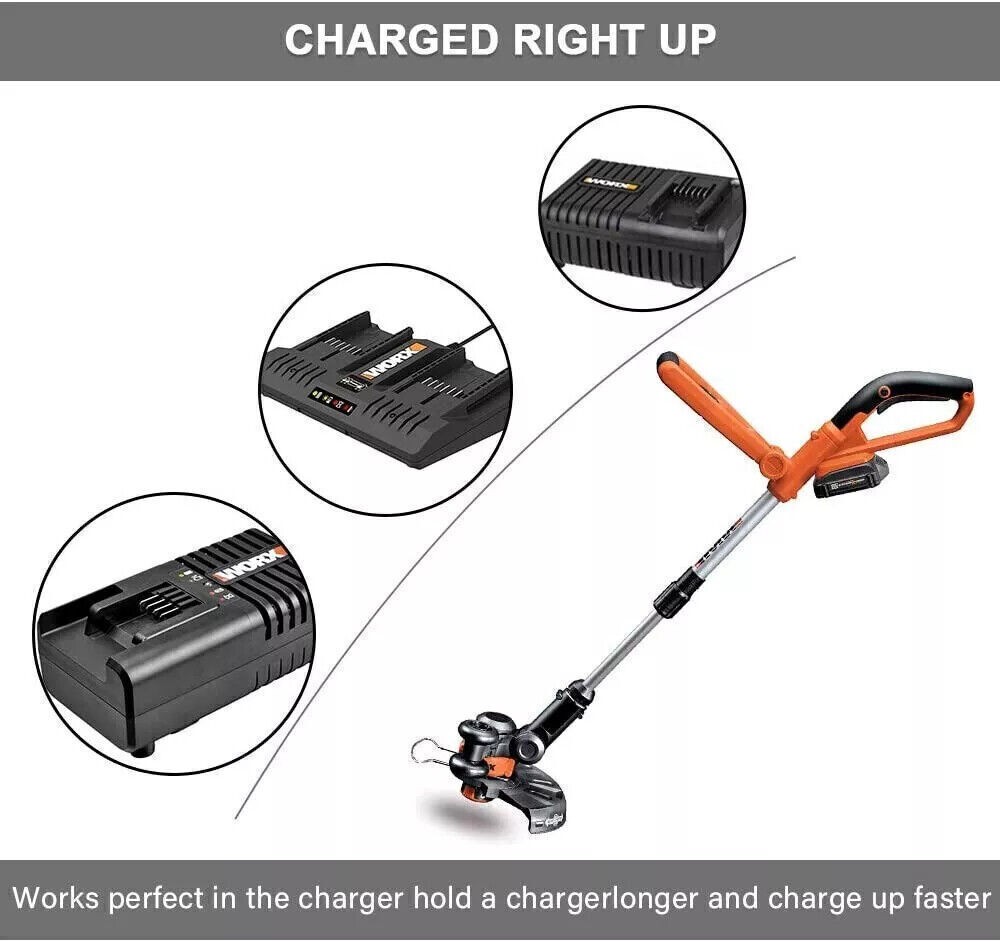 For WORX 20V MAX Extend Lithium Battery Charger 20Volt WA3520 WA3525 WA3575