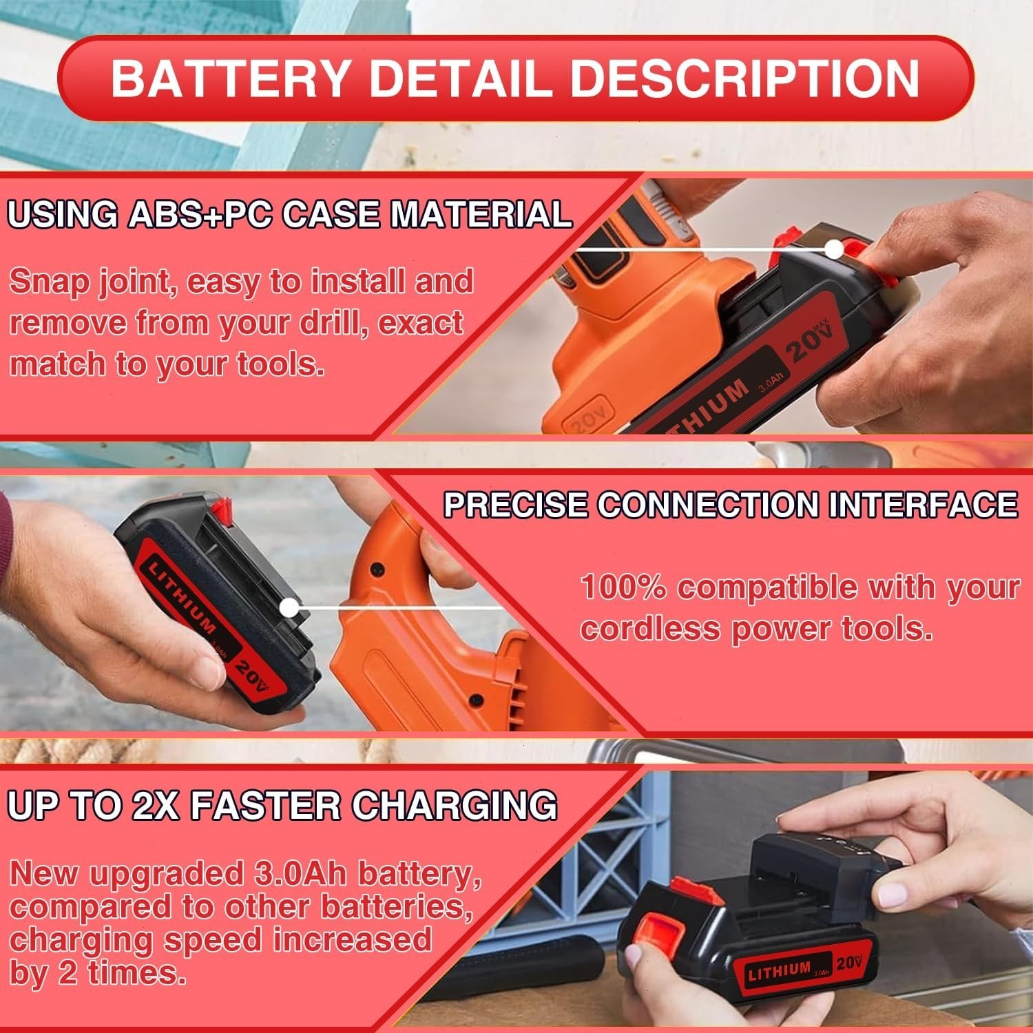 For Black+Decker 20V 2.5Ah Lithium MAX Battery Li-Ion LBXR20 LBXR2020 / Charger