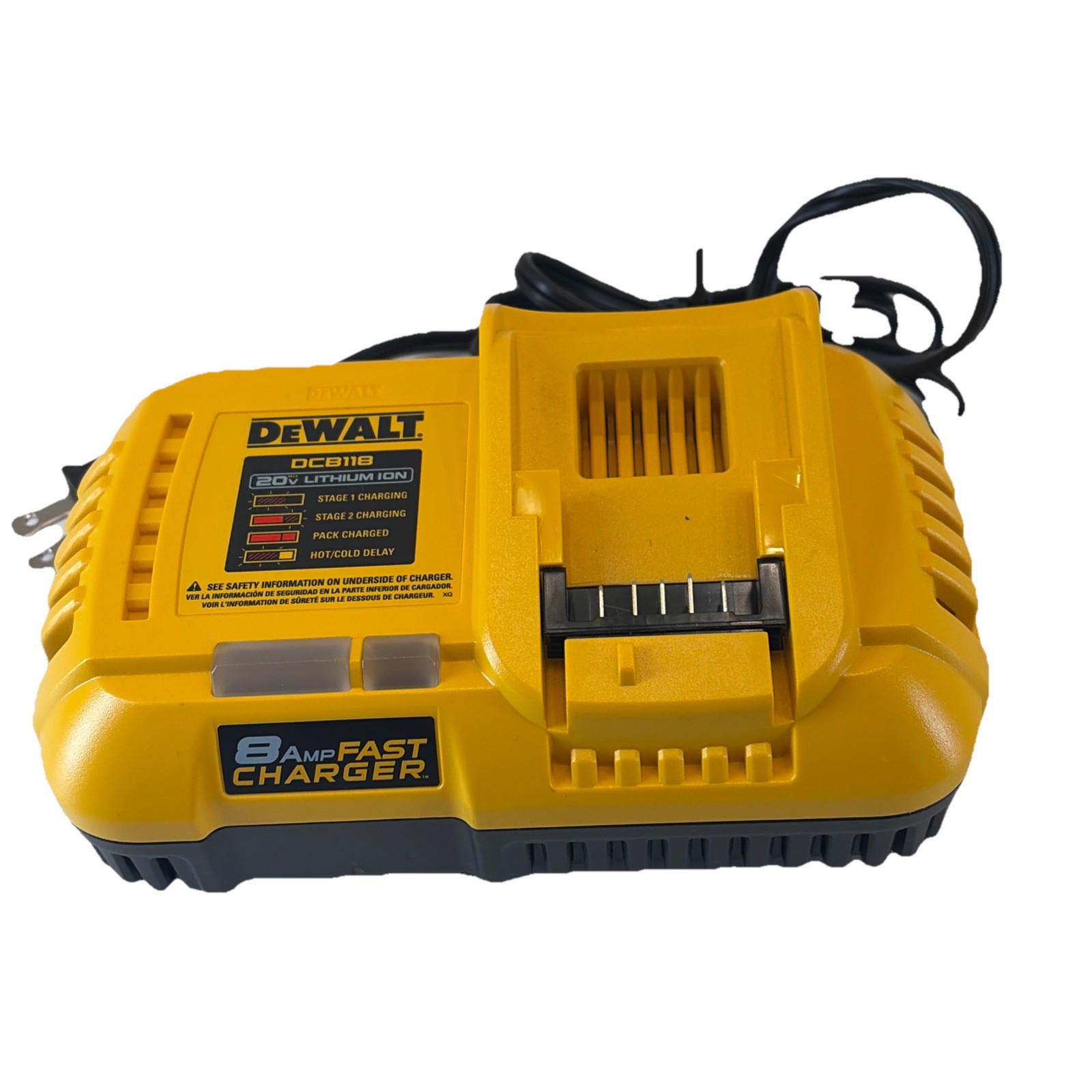 DEWALT Fast Battery Charger 20V / 60V FLEXVOLT Lithium Ion Fan Cooled DCB118