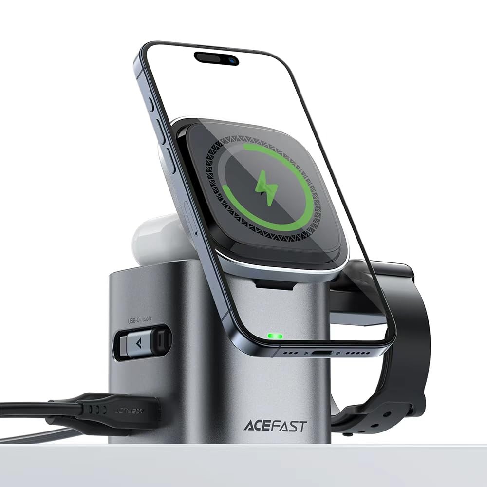 Acefast 6-In-1 80W Foldable Gan Wireless Charging Station For Iphone 17/16/15