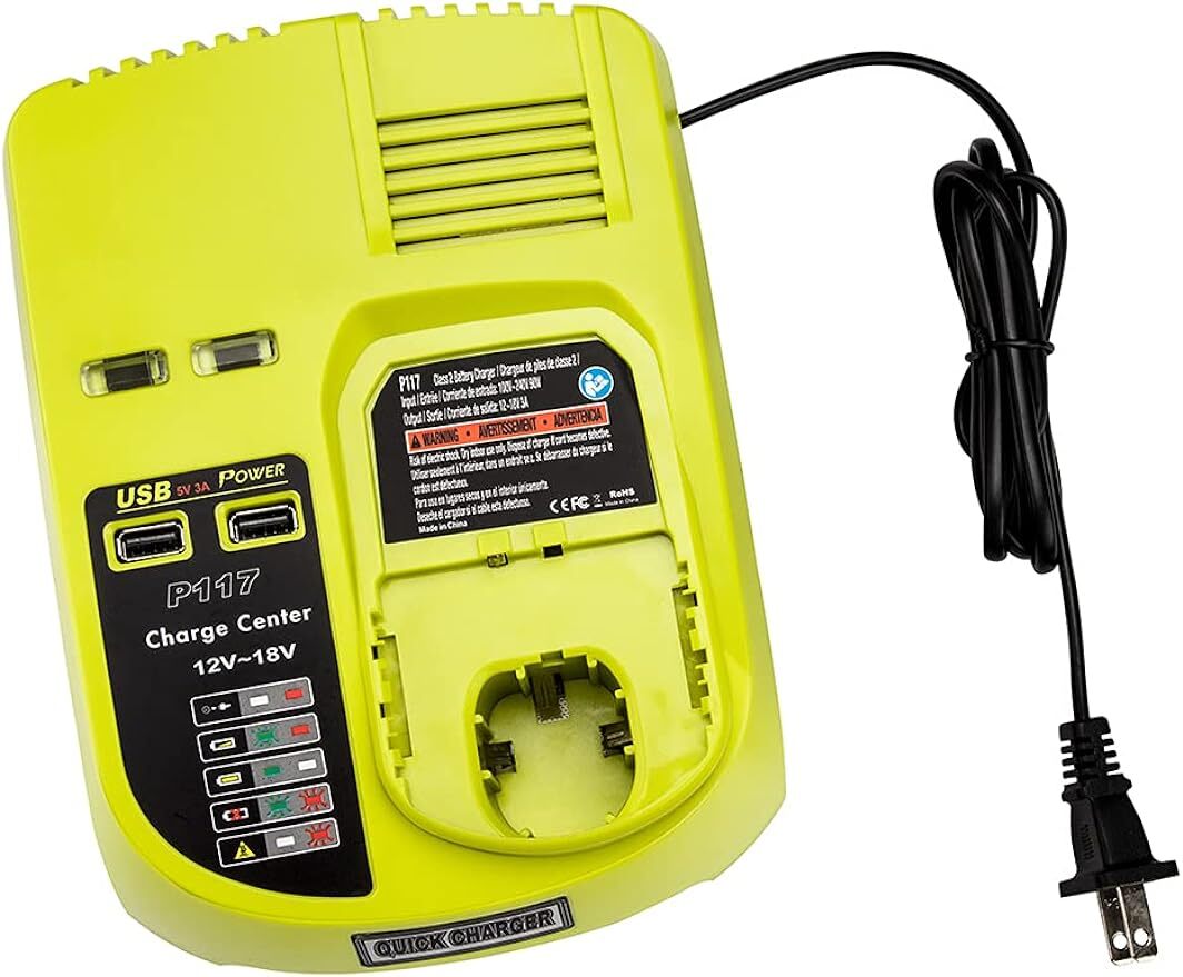 P117 One+ Dual Fast Battery Charger For Ryobi 12V-18V Max Battery P117 P118 USB