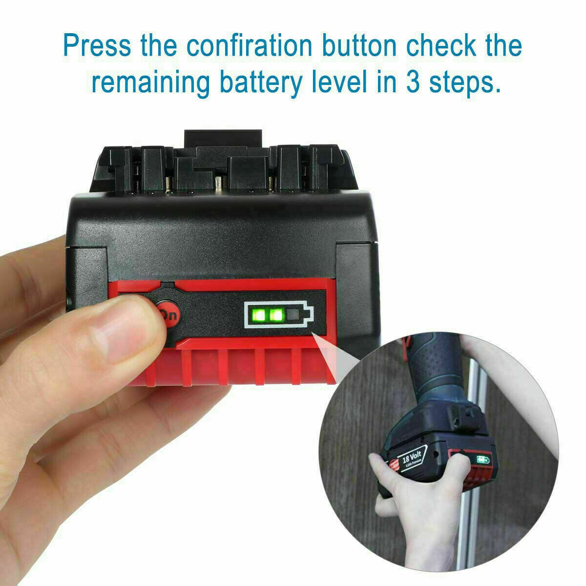 2 pack Battery For Bosch 18V 5.0AH Li-ion BAT609 BAT610G BAT618 BAT620 24618-01