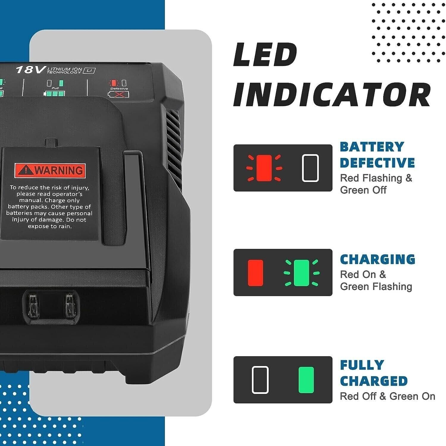 18V for Ridgid Battery Charger R86092 R86091 for Ridgid 18V Lithium Battery new