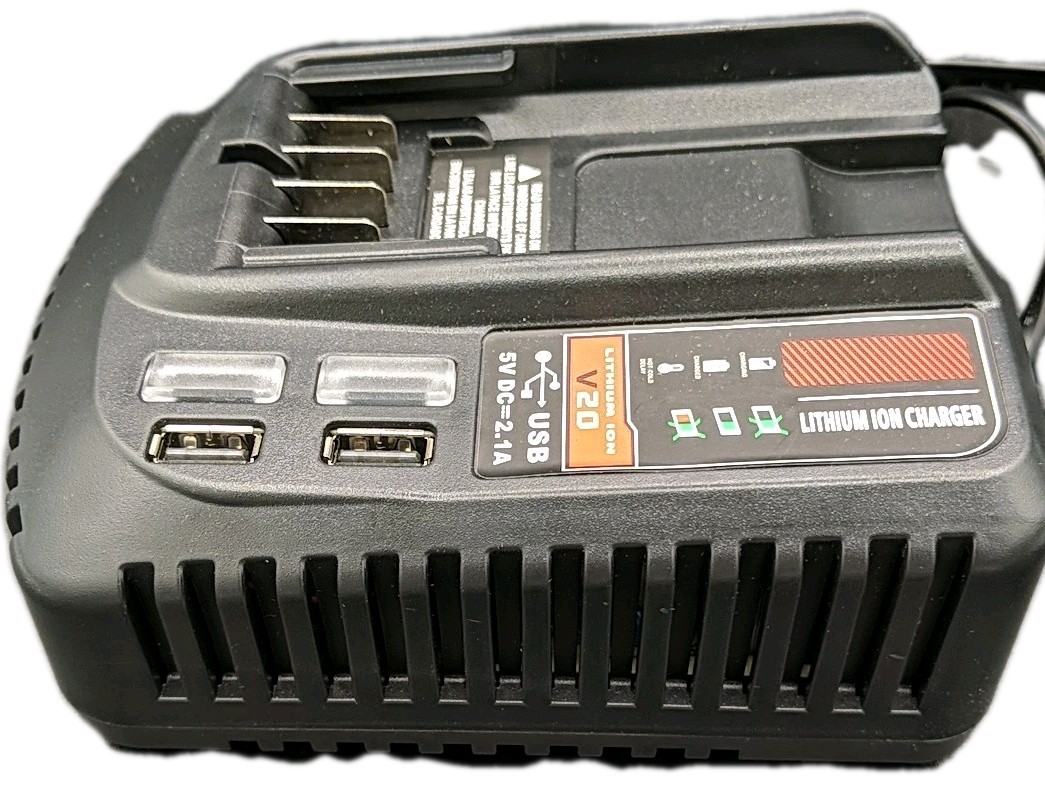 Battery Charger For Craftsman V20 Lithium Ion CMCB102 104 201 202 204 205, 2 USB