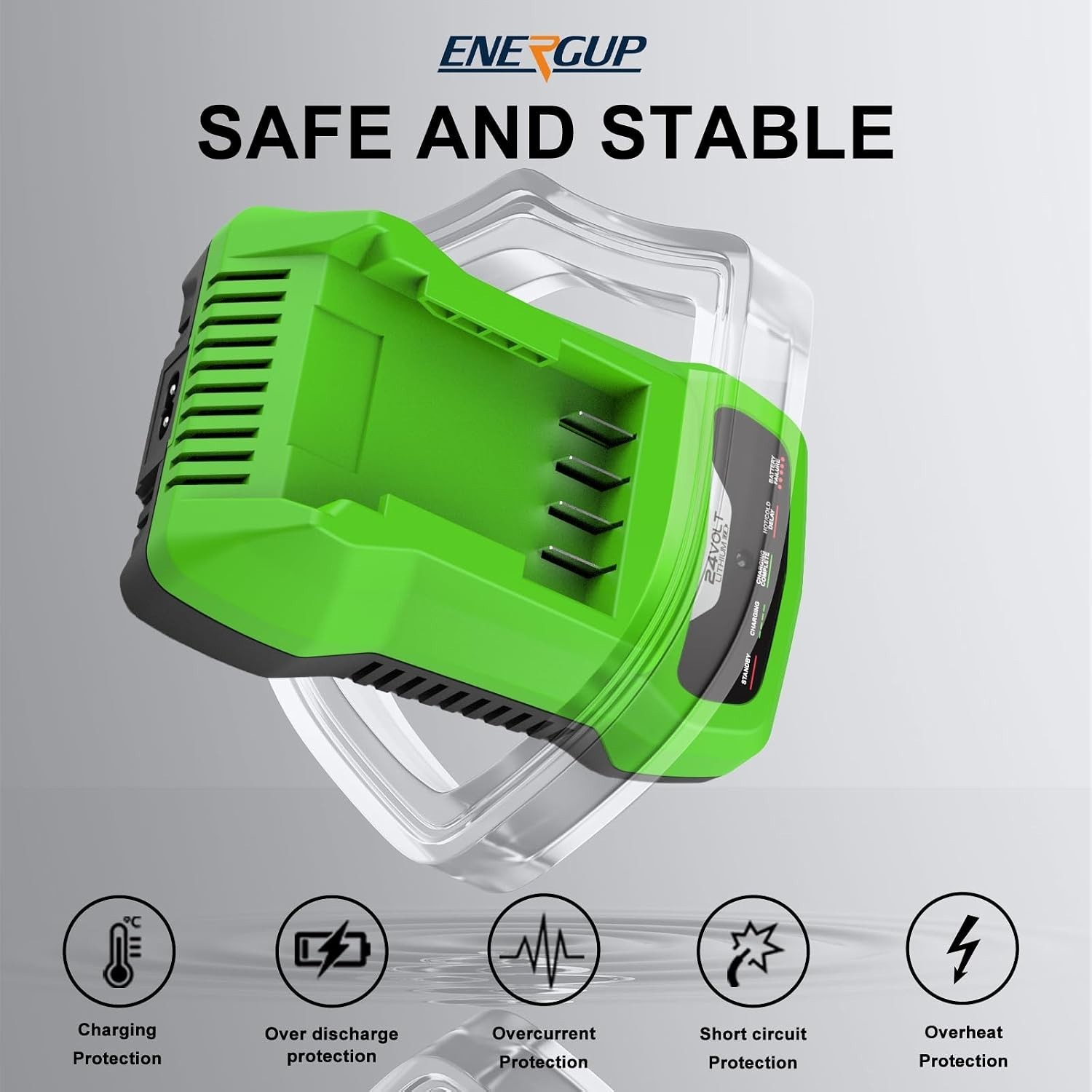 Efficient 24V Charger for Greenworks Li-ion Batteries – LED Indicators Included
