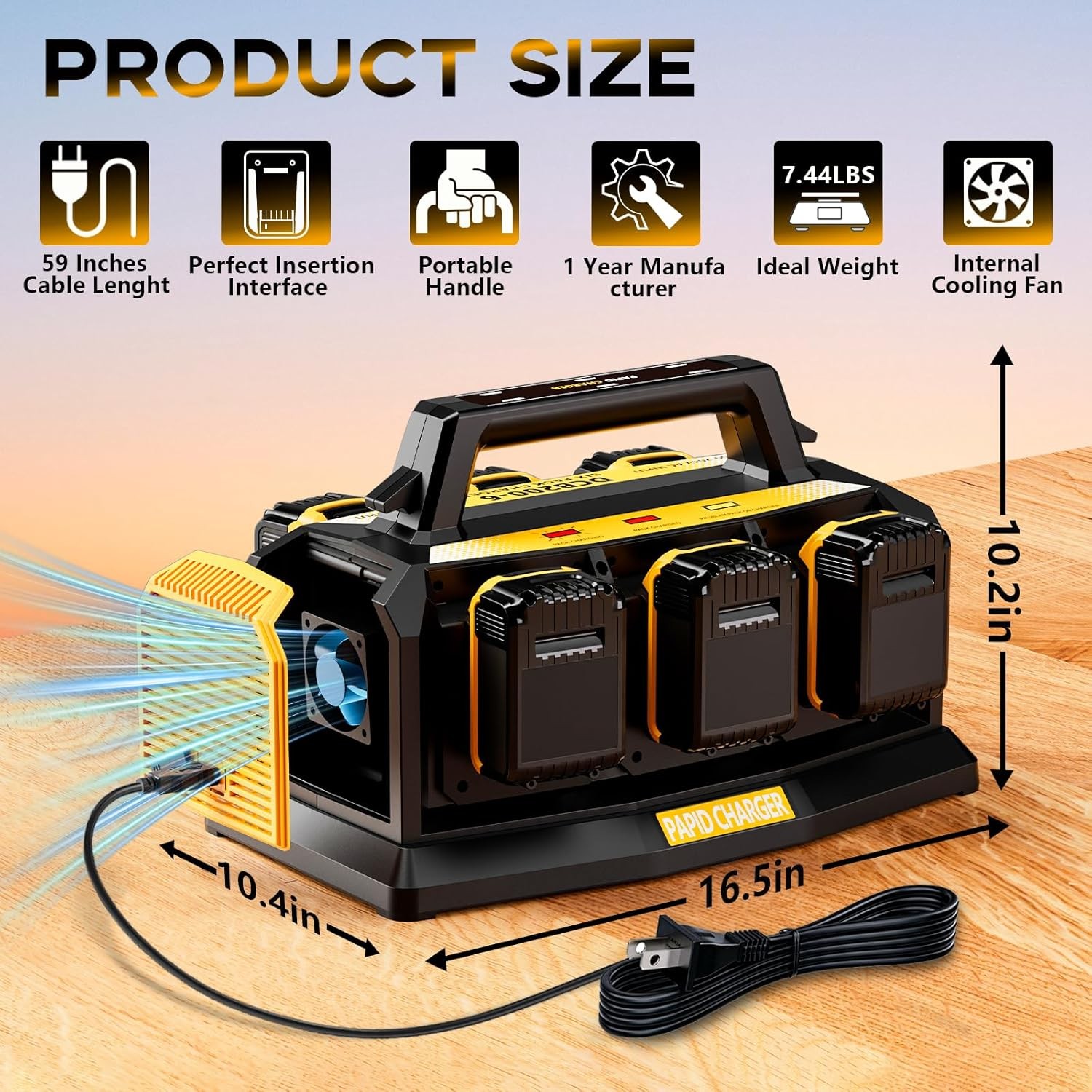 Battery Charger Station for Dewalt 20V Battery 6-Port Simultaneous Multi Charger