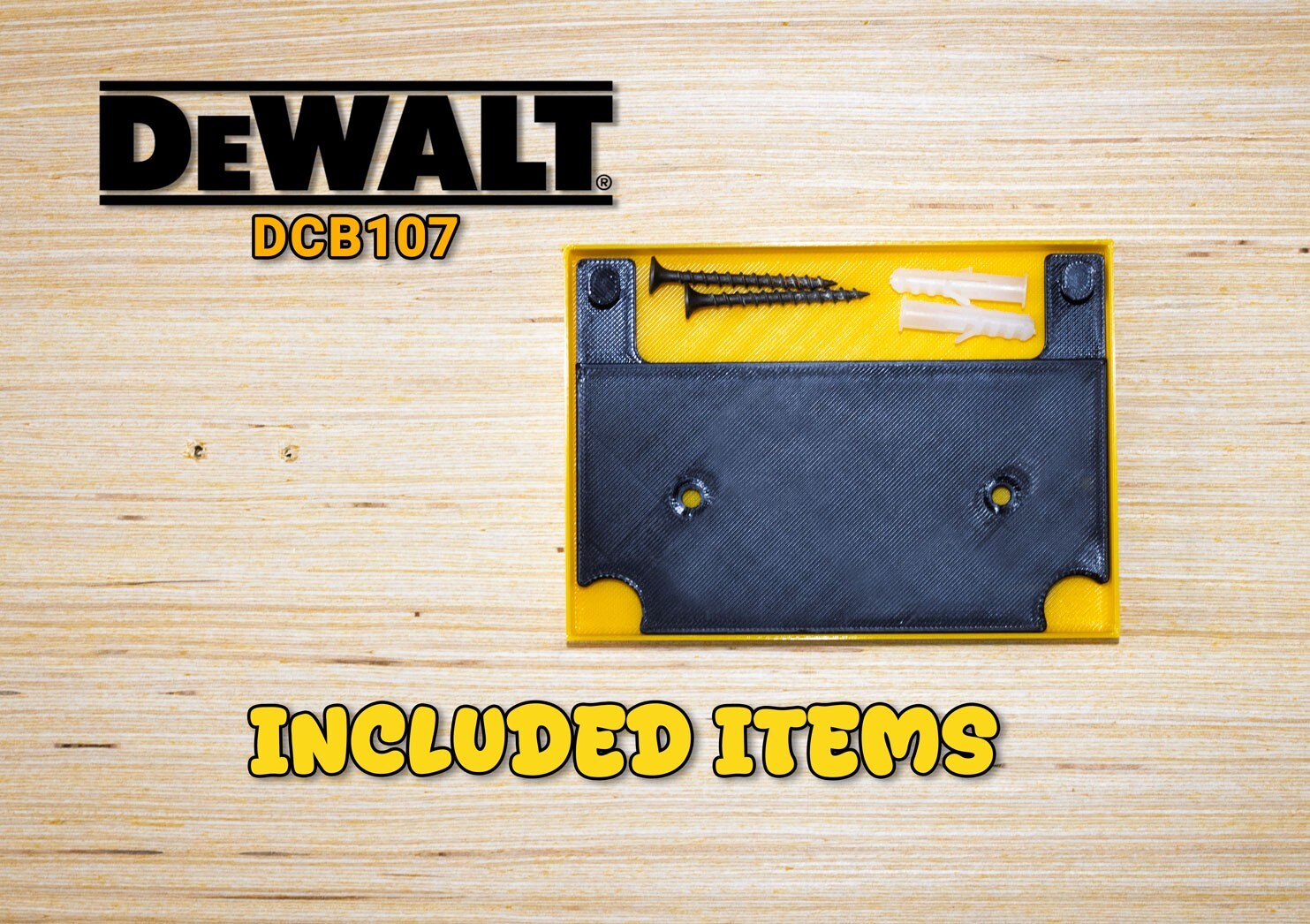 Wall Mount Bracket for DeWalt DCB107 Charger – Space Saver for Workshop & Garage