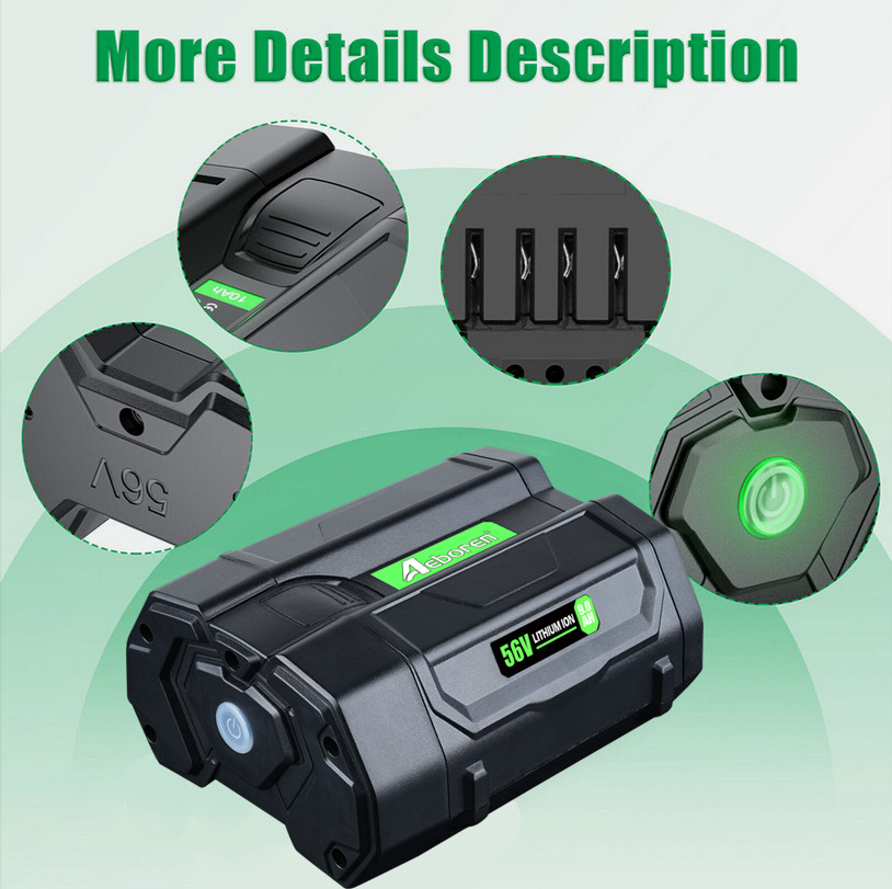 New 56V 5.0Ah For EGO Battery BA1400T Power Tools BA4200 BA2800 ST1502LB 5Ah