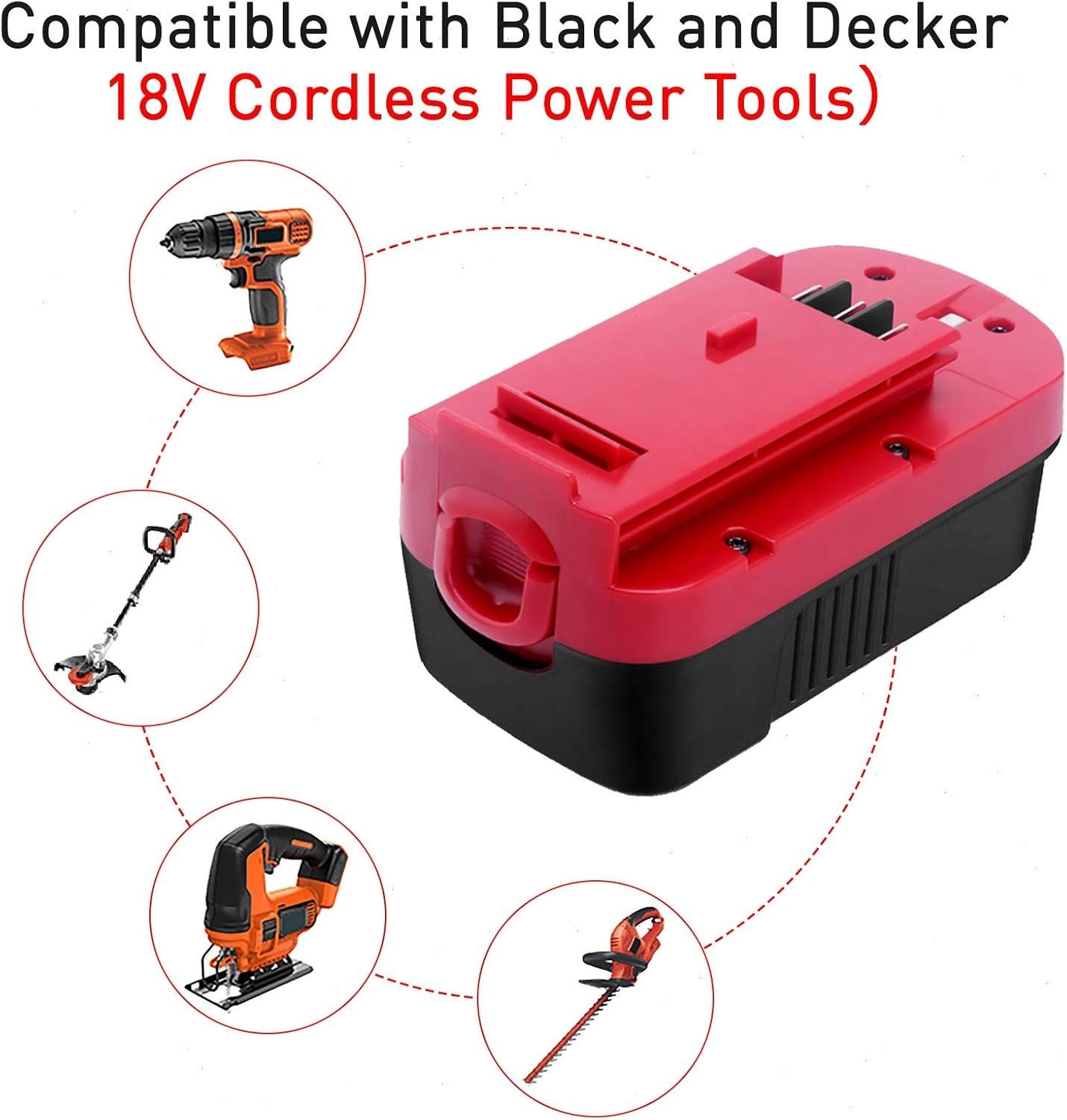 2Pack 18V for Black &Decker HPB18 18 Volt Battery HPB18-OPE OR 9.6V-24V Charger