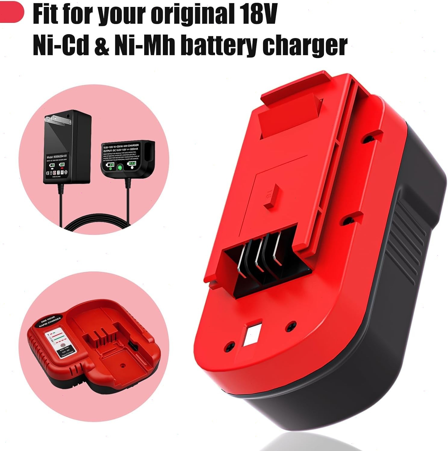2Pack 18V for Black &Decker HPB18 18 Volt Battery HPB18-OPE OR 9.6V-24V Charger