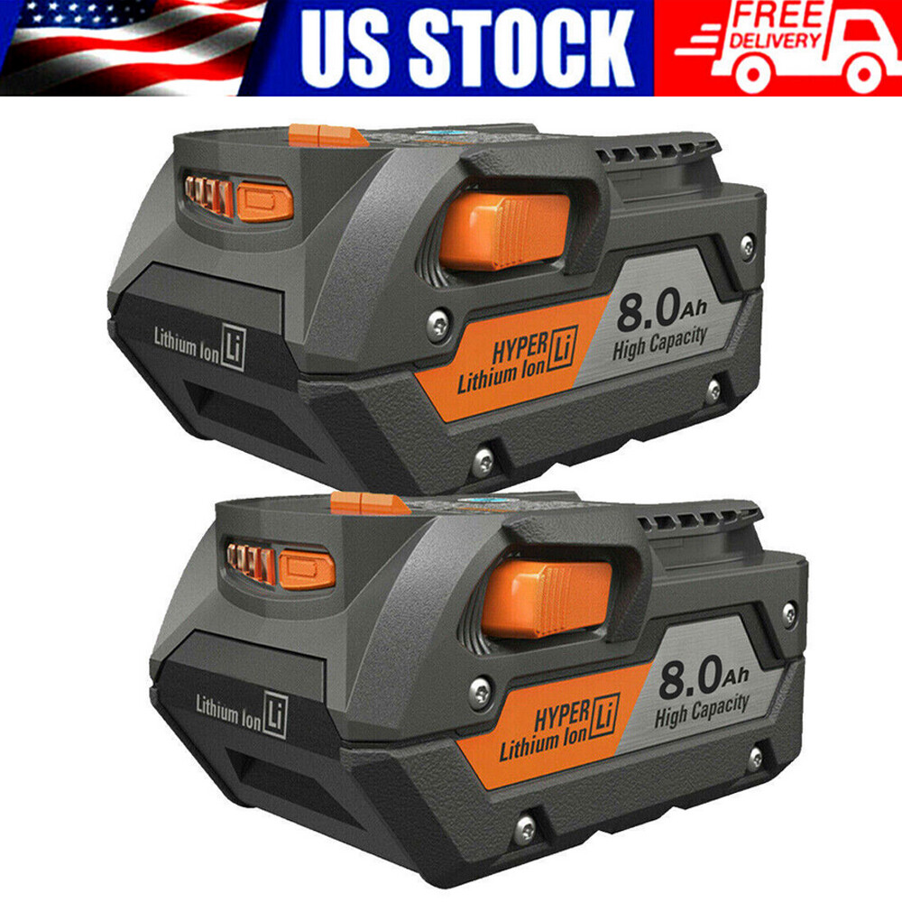 1-2X 18V for Ridgid R840085 8.0Ah/7Ah/6.0Ah/4.0Ah/3.0Ah Lithium Battery R840087
