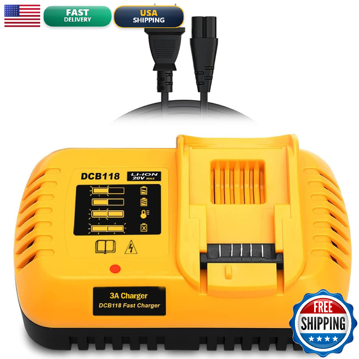 Simple Plus+ Dcb118 Replace For Dewalt Charger 20V/60V Rapid Battery Charger