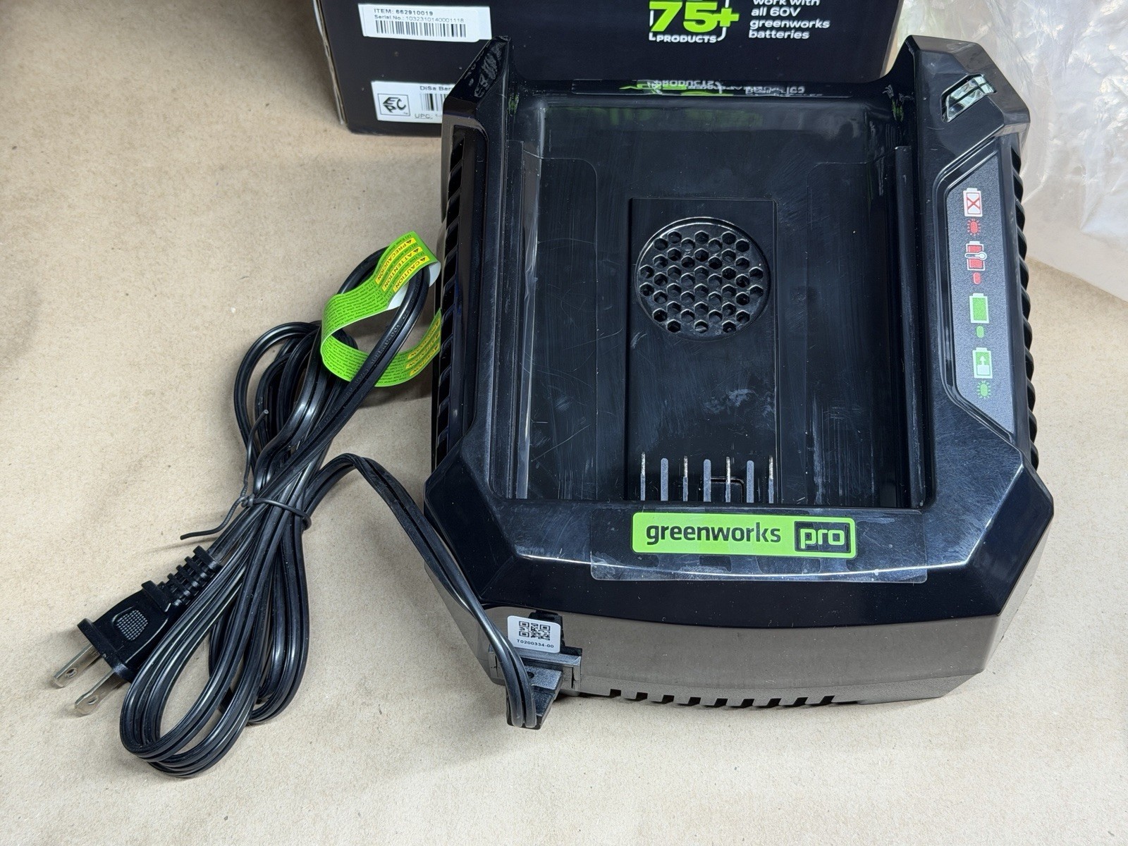 GreenWorks Pro CH60A00 Battery Charger 60V Li-ion OEM Charger