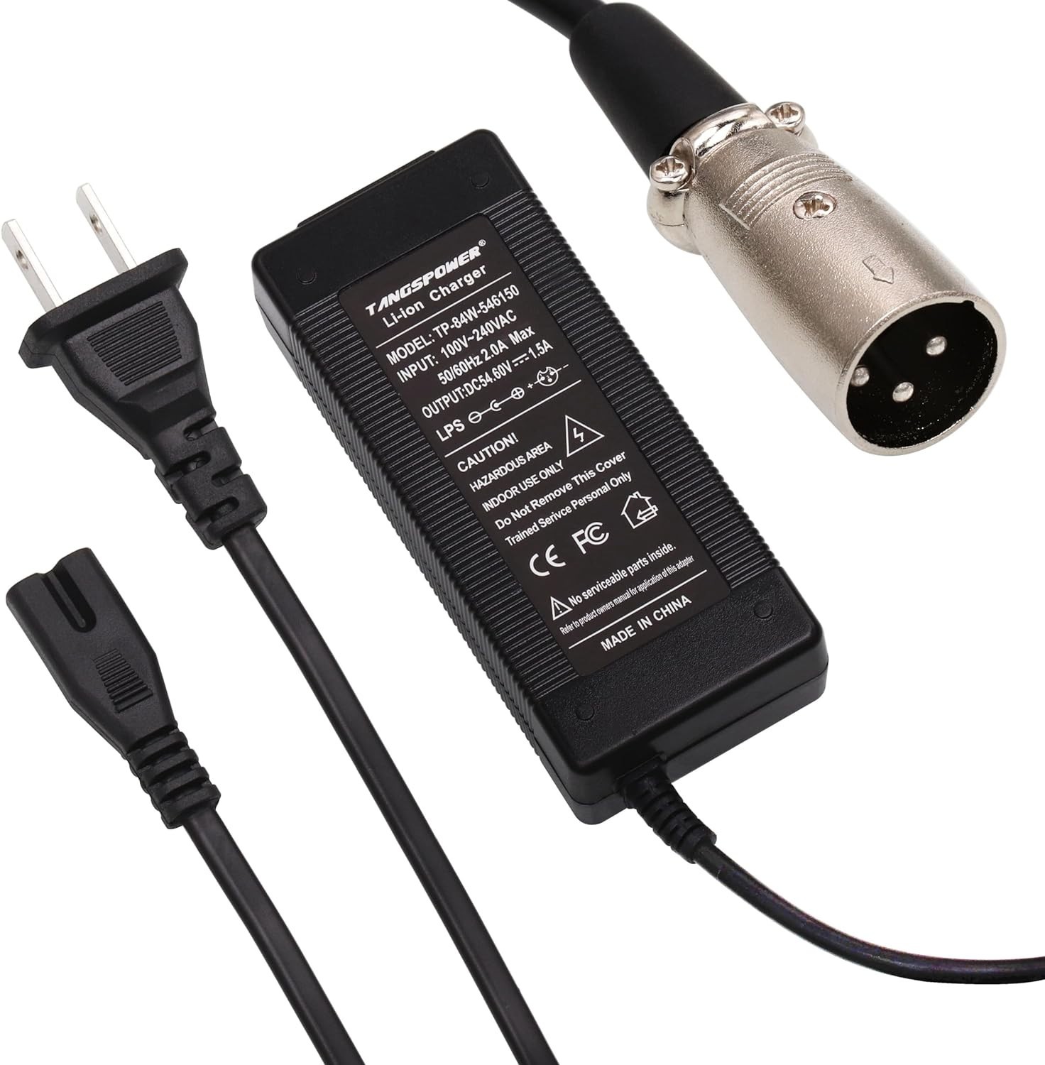 54.6V XLR 3-pin Charger 1.5A for 48V Lithium Battery