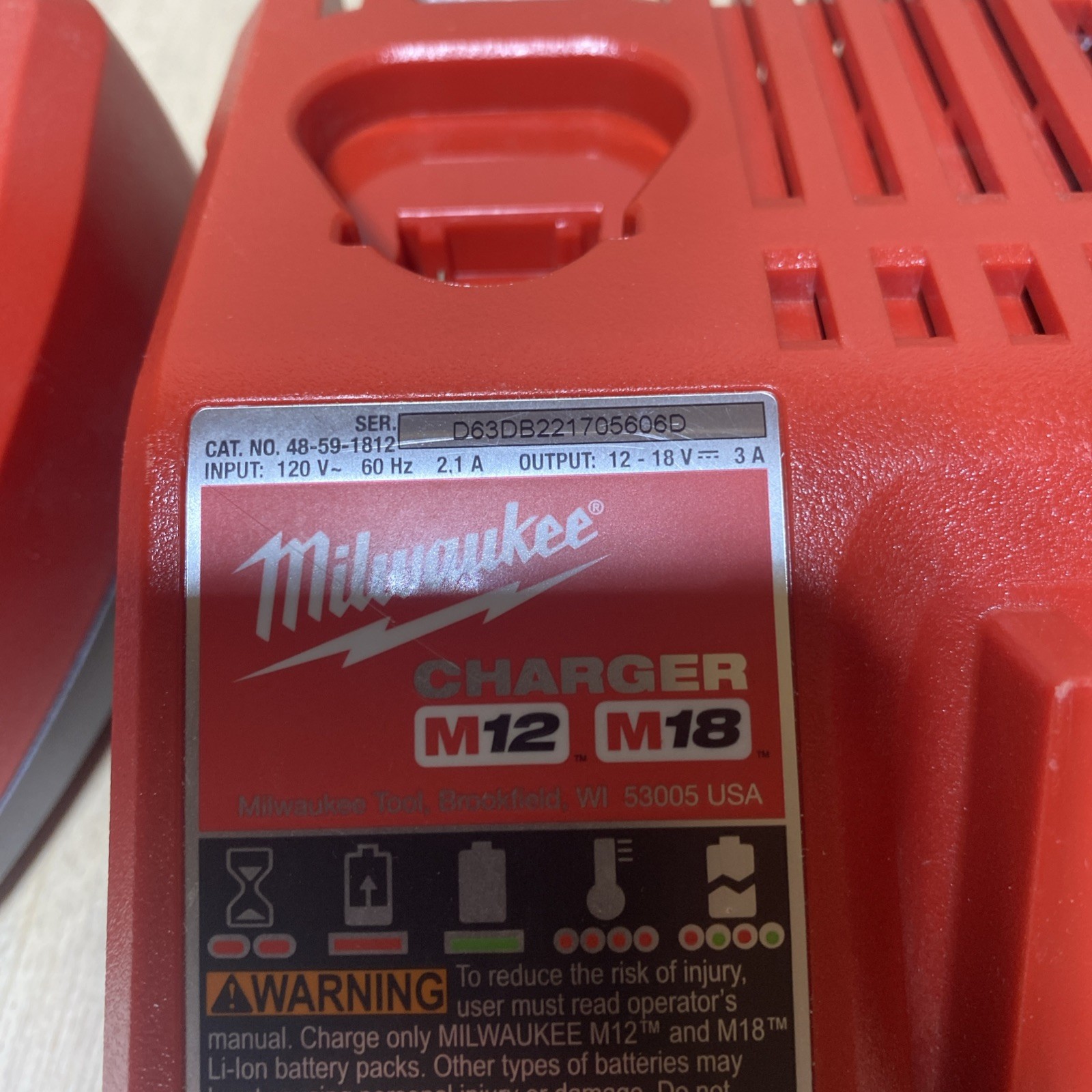 Milwaukee M12/M18 Charger + Milwaukee M12 Charger Genuine New