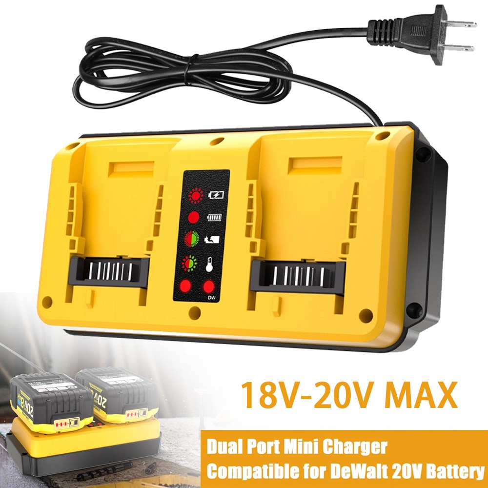 Dual Ports 90W Fast Charger for DeWalt 18V-20V MAX Lithium Battery DCB203 DCB204
