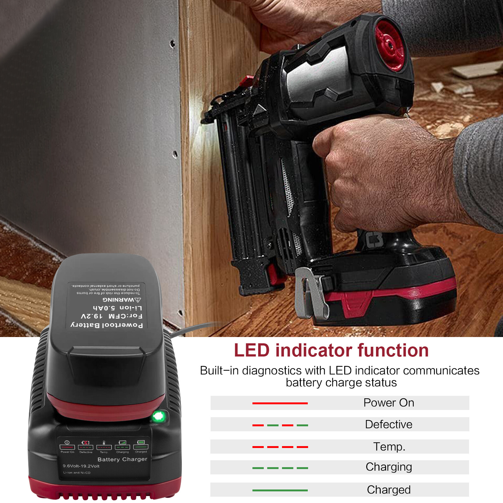 Fast Charger For Craftsman C3 140152004 19.2 Volt Lithium NiMh P Battery 11375
