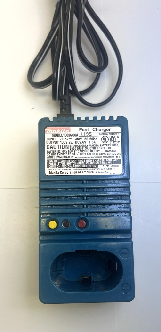 MAKITA DC9700A Fast Charger DC7.2V DC9.6V for 7000, 9000, 9100 & 9700 Batteries