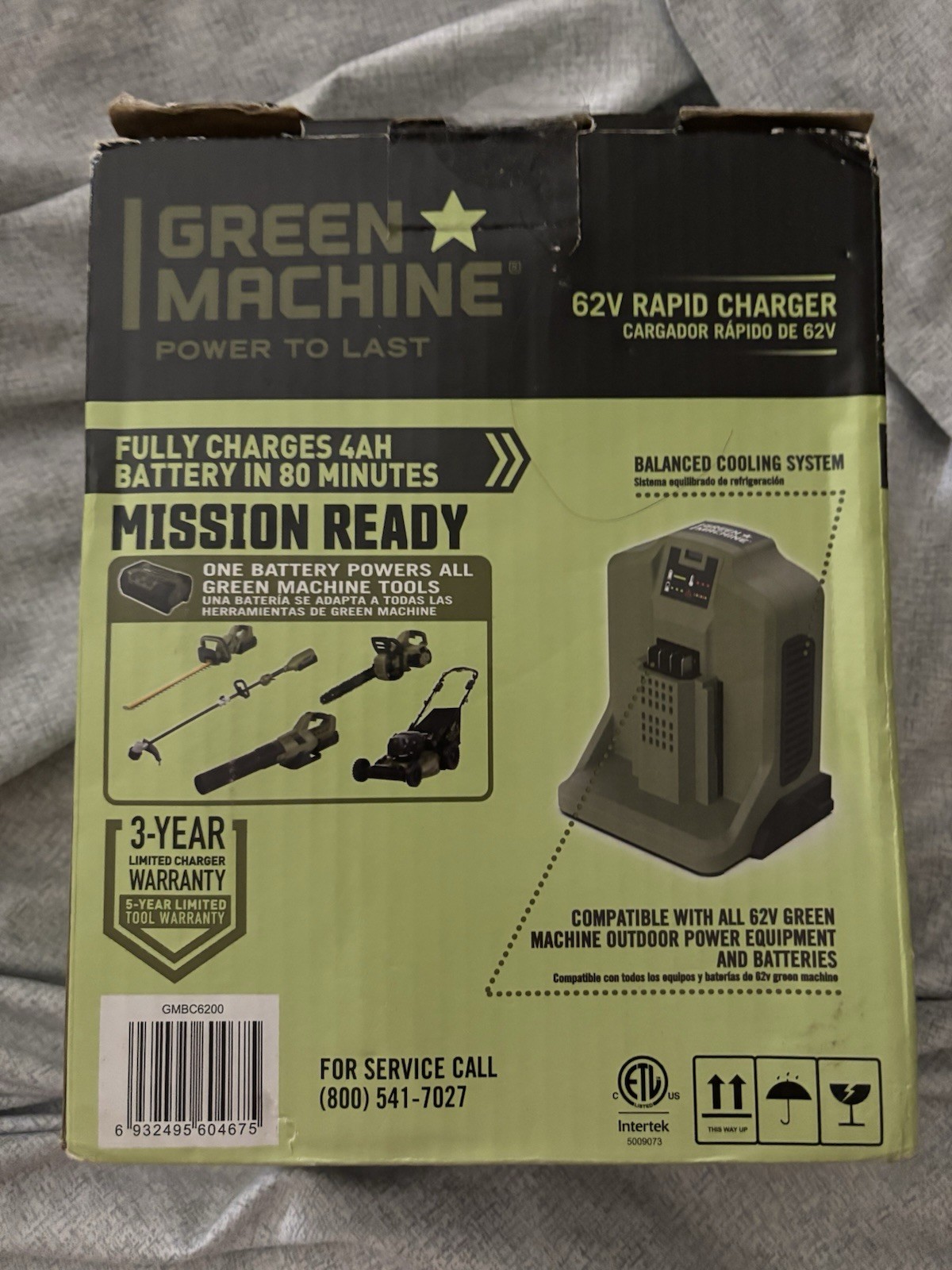 Green Machine 62V Rapid Charger with Cooling Fan