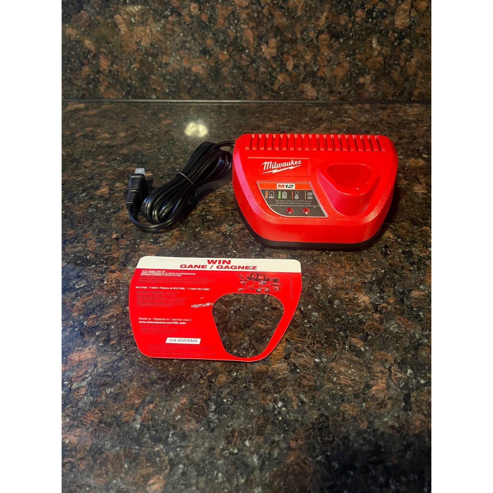 Milwaukee M12 Lithium-Ion Battery Charger 48-59-2401 Red Power Tool Accessory