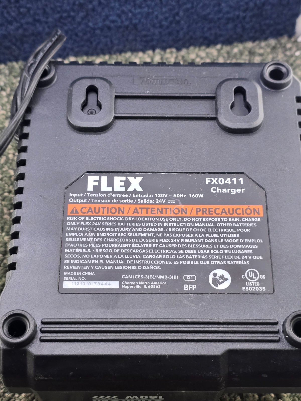 FLEX FX0411 24V 160W Fast Rapid Quick Battery Charger 60Hz 120V