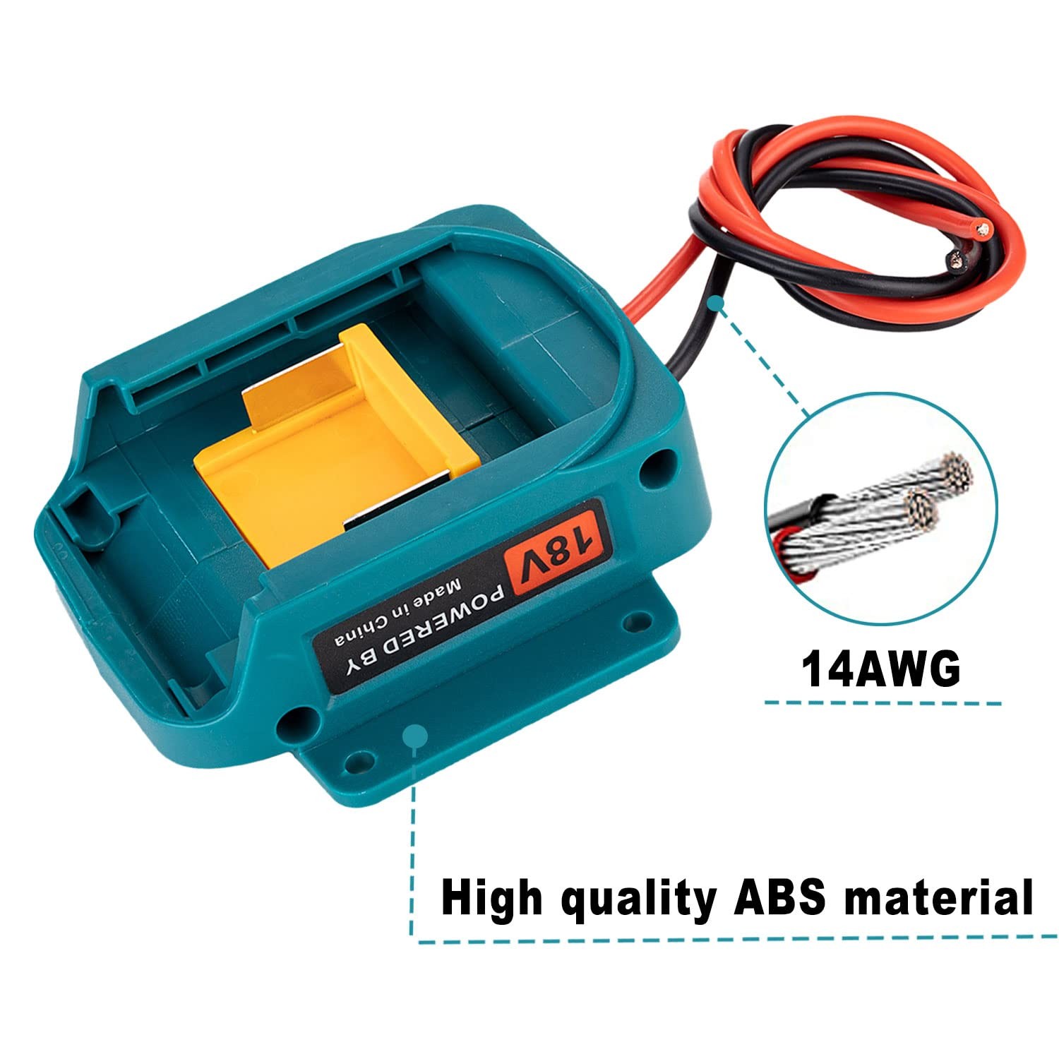 Power Battery Adapter Wheel for Makita 18V LXT with 80x70x25mm, blue