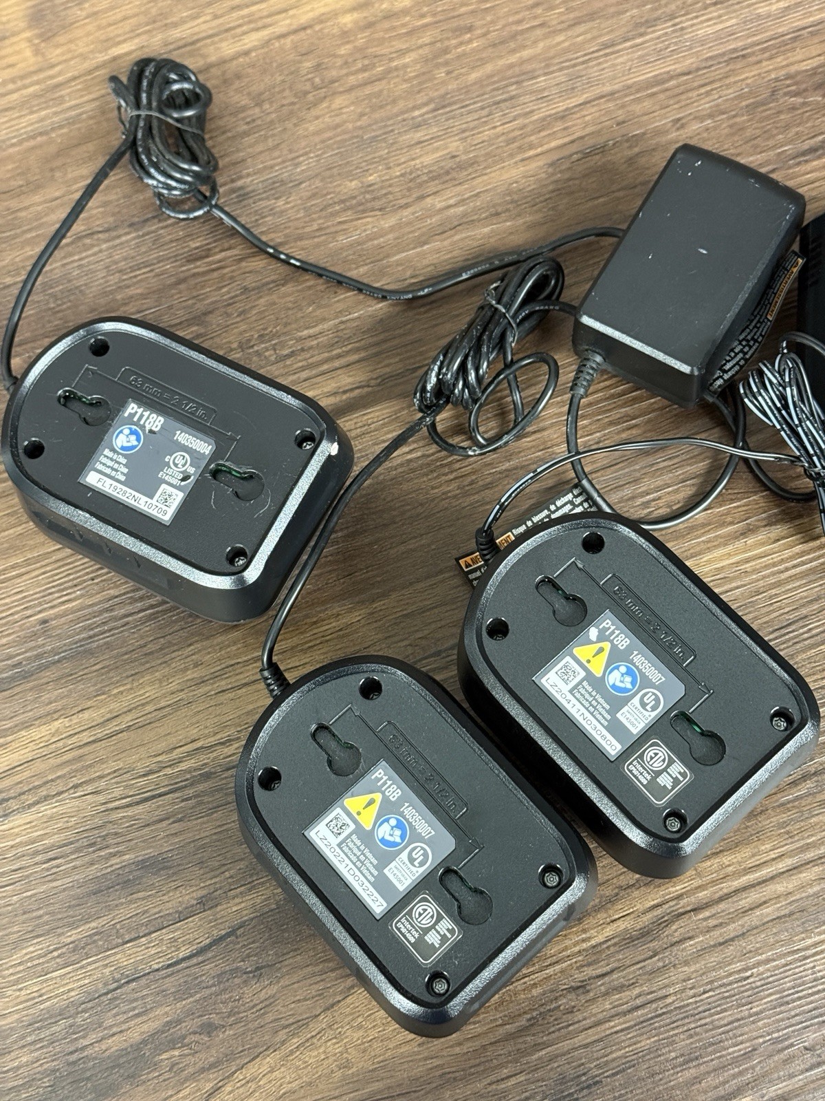 Lot Of 3 Ryobi One+ 18V Battery Charger Genuine OEM Model P118B 140350004