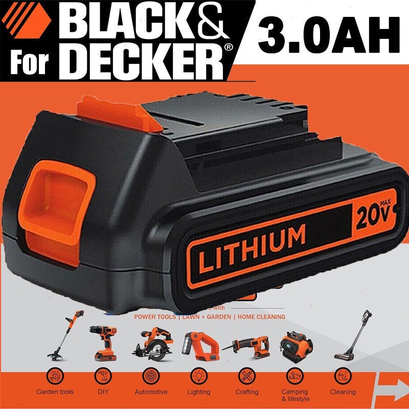 2PACK NEW 20V Lithium-ion Battery / Charger for BLACK DECKER 20 Volt LBXR20 LB20