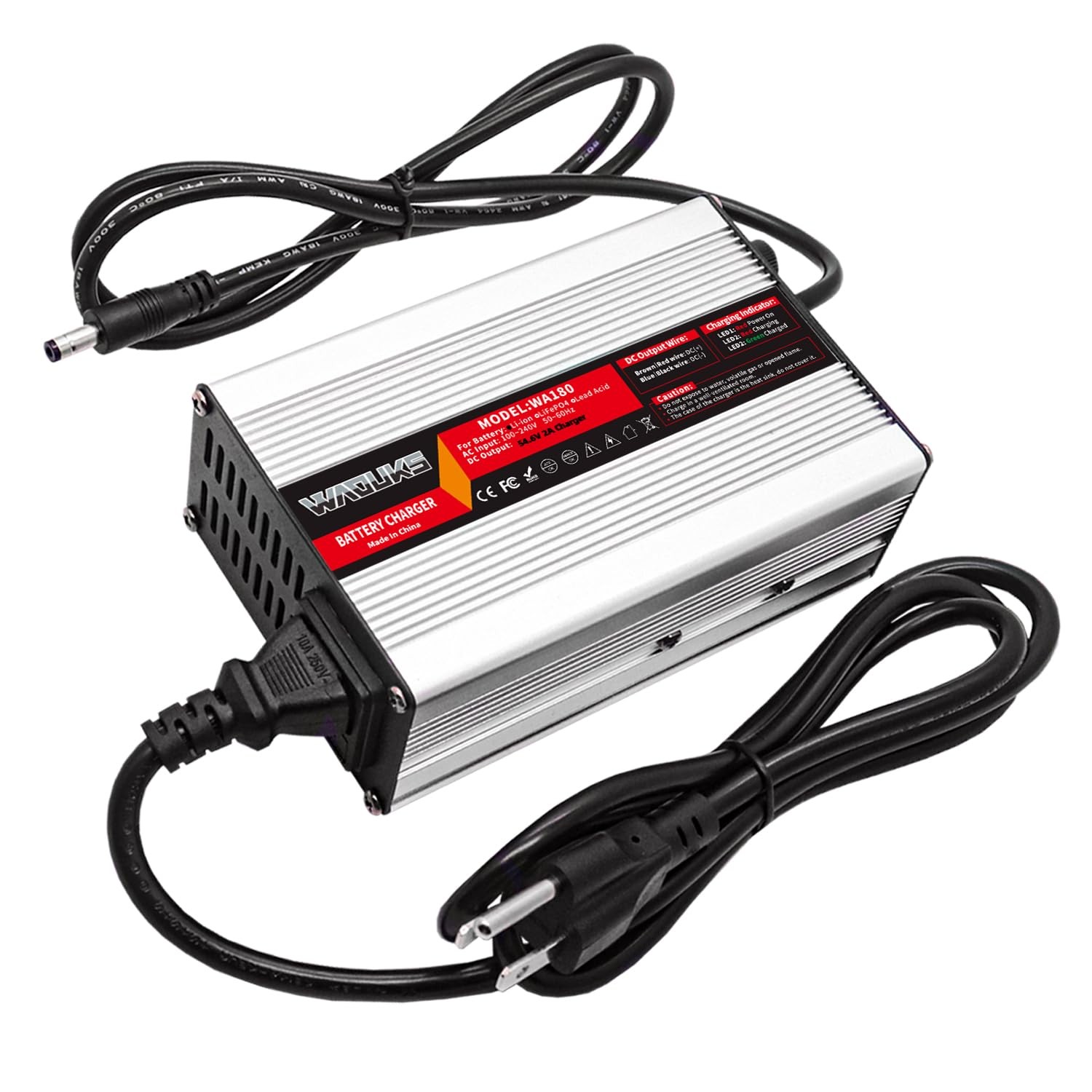 54.6V 2A Charger 48V Lithium Battery Charger with 5 Plugs Plug Connector Used…