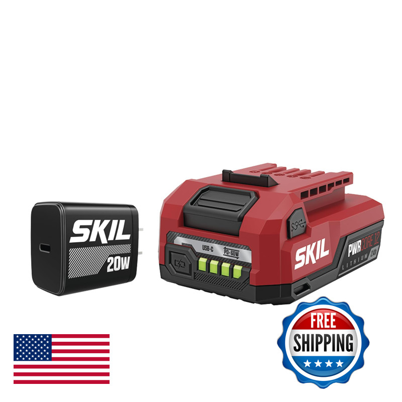 Skil Pwr Core 12 12V Starter Kit Including 2.0Ah Usb-C Battery And 20W Pd