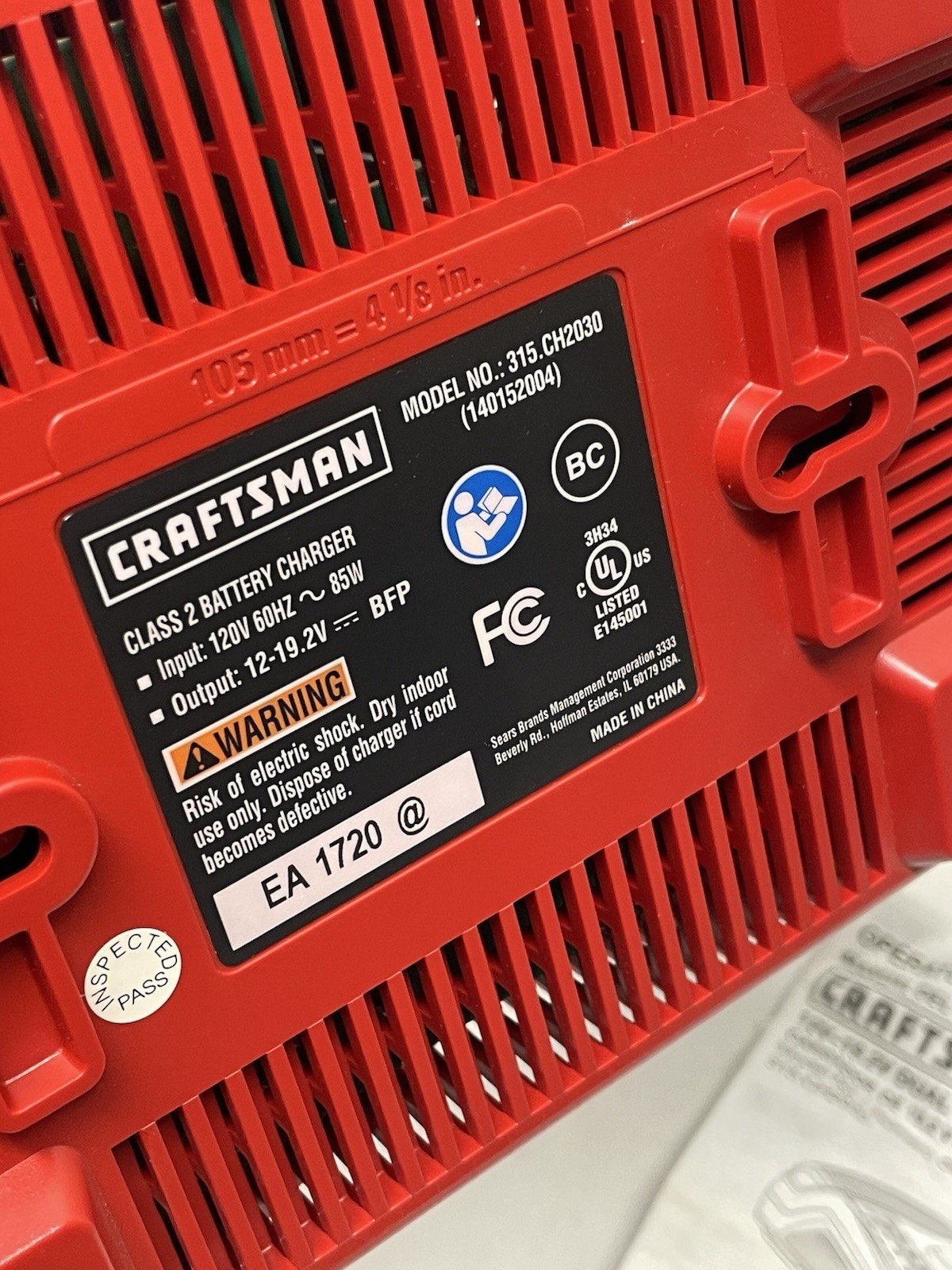 Craftsman Battery Charger 19.2V Dual Chemistry NiCad Lithium 315.CH2030 OEM